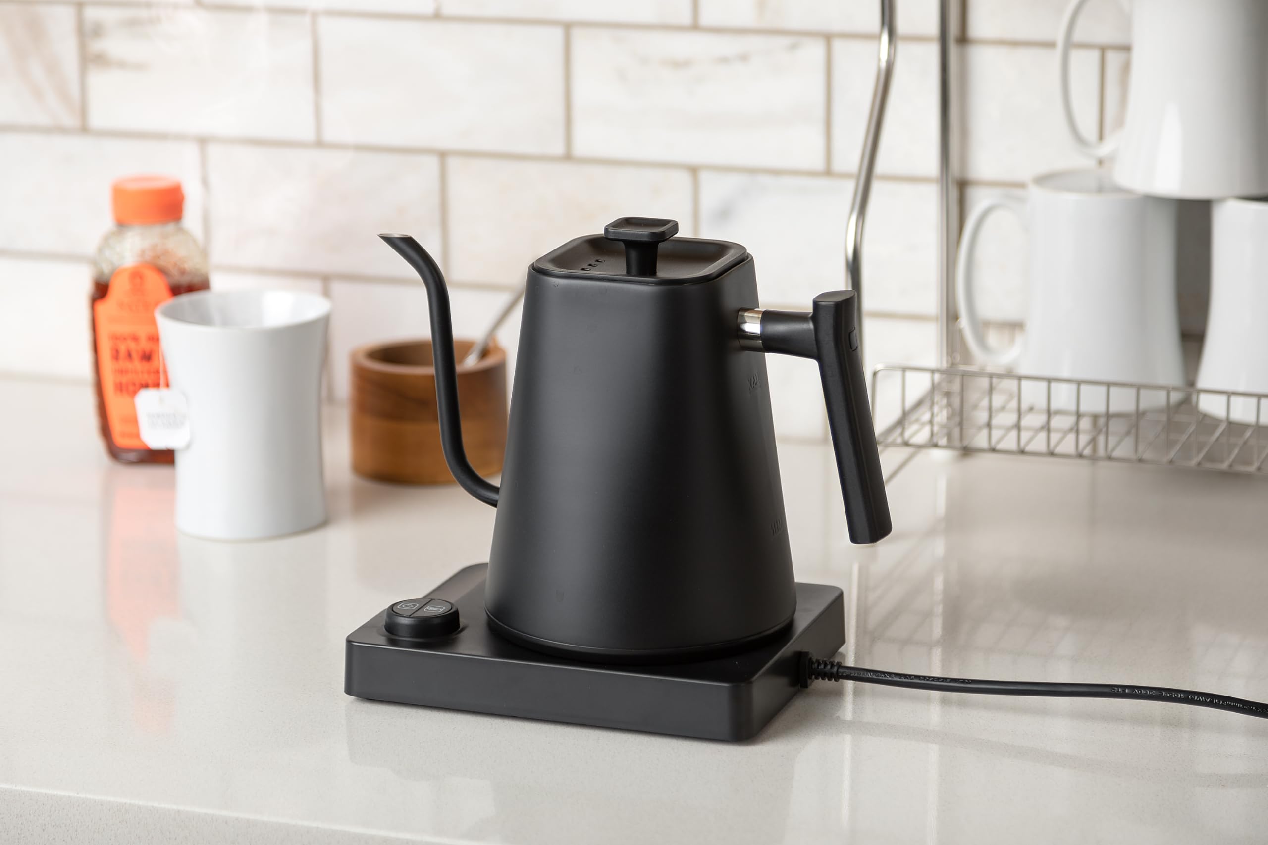 KETTLE & BLOOM 1L Electric Gooseneck Kettle with Temperature Control - Black Pour Over Coffee & Tea Kettle for Precise Brewing - Ideal for Home Baristas, Coffee Shops & Tea Enthusiasts