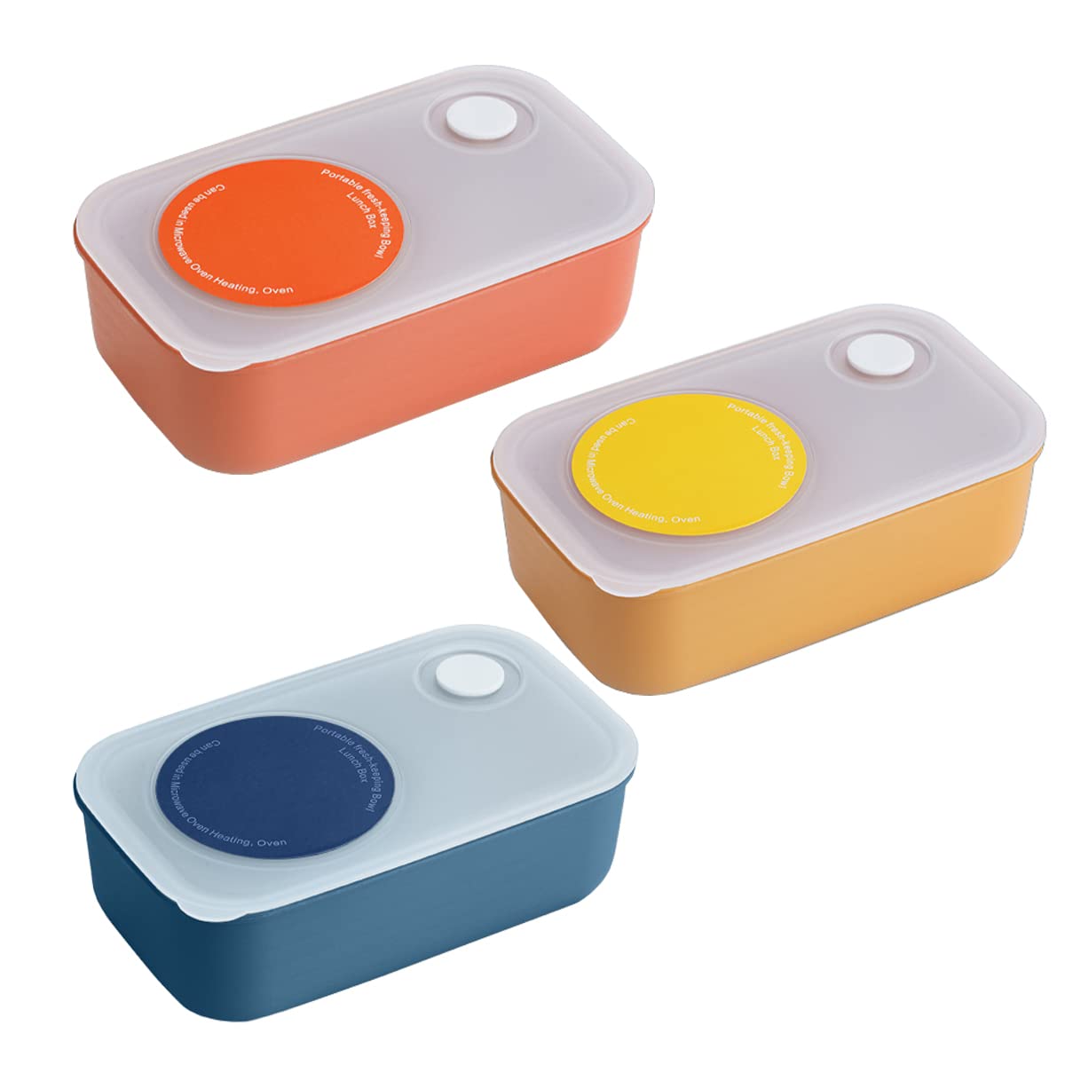Helianxin 3-Piece BPA-Free Plastic Food Storage Containers with Lids (37oz) - Stackable Airtight Kitchen & Lunch Box Containers for Meal Prep, Snacks, Leftovers & Office Lunch Storage