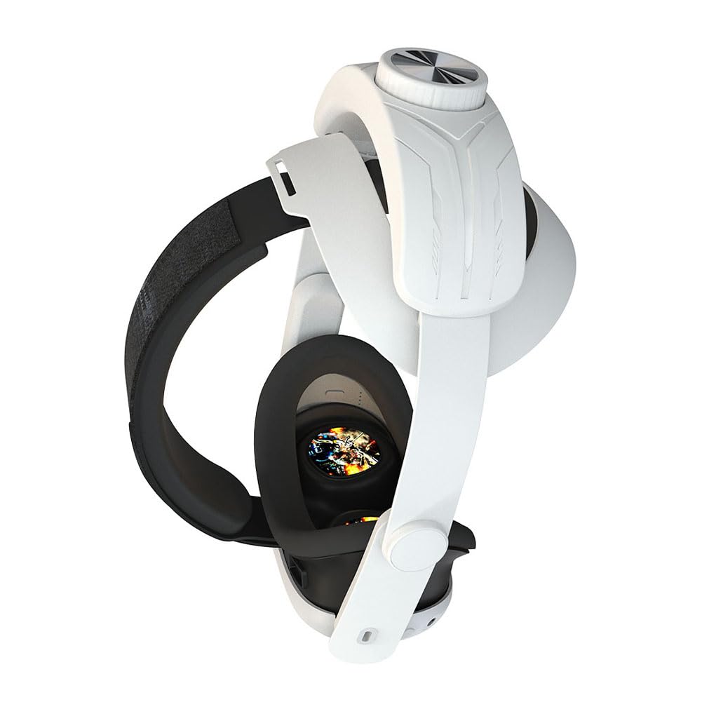 CRGANGZY Adjustable Head Strap for Meta Quest 3 - Lightweight Comfortable Replacement Headband Reduces Face Pressure - Ergonomic Design (White) - Perfect for VR Gaming, Workouts & Extended Play Sessions