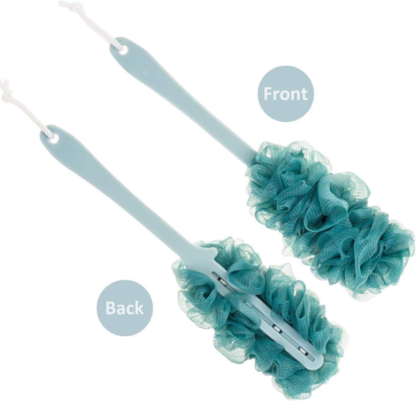 LA VENUST Long Handle Bath Brush for Women & Men - Soft Nylon Mesh Loofah Back Scrubber & Body Cleaner - Exfoliating Shower Brush for Smooth Skin - Perfect for Back Cleansing & Spa Relaxation (Pack of 1)