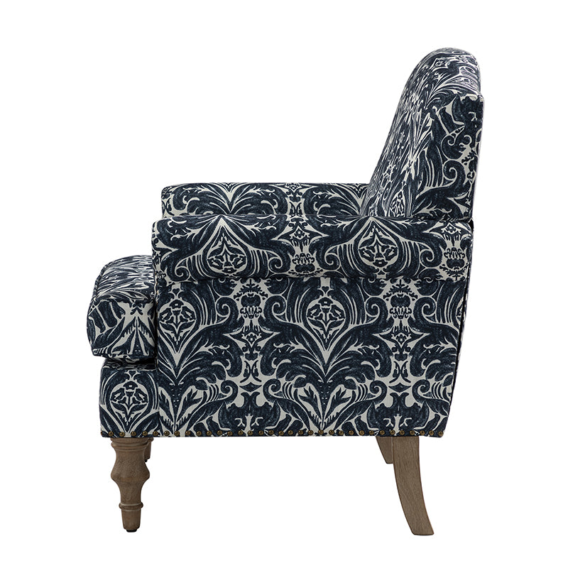 Raphael Farmhouse Armchair with Wooden Legs - Sturdy Frame Accent Chair for Living Room, Bedroom & Office (Multiple Styles Available)