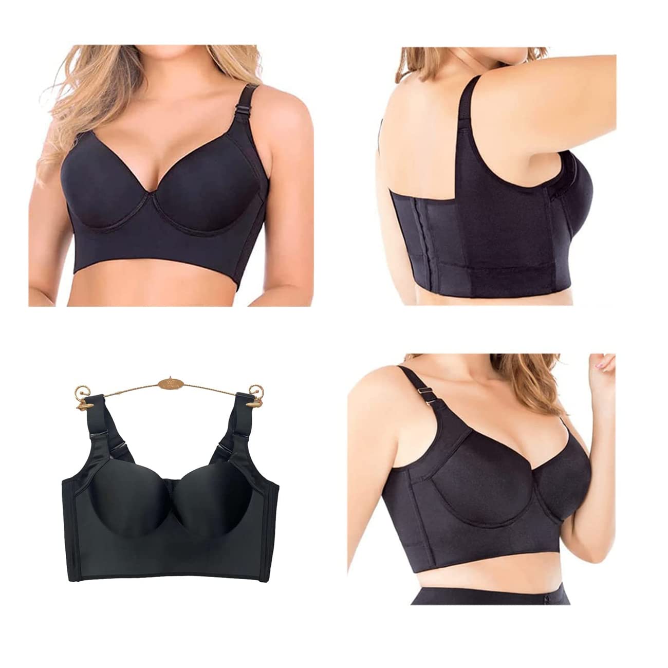 LELEBEAR Women's Shapewear Bra with Deep Cups - Seamless Back Fat Control & Full Coverage Support - Perfect for Everyday Wear, Workouts & Special Occasions