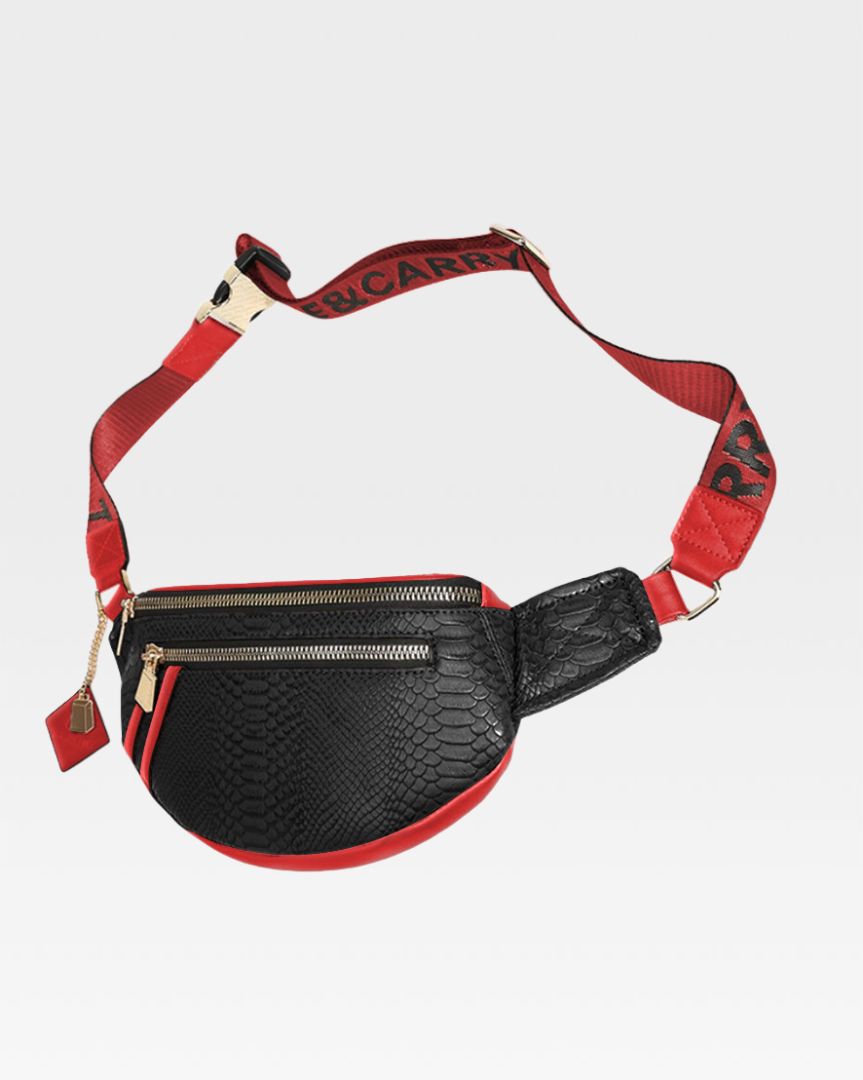 Apollo 1 Fanny Pack - Black & Red Waist Bag for Men & Women | Perfect for Hiking, Travel, Running & Outdoor Activities