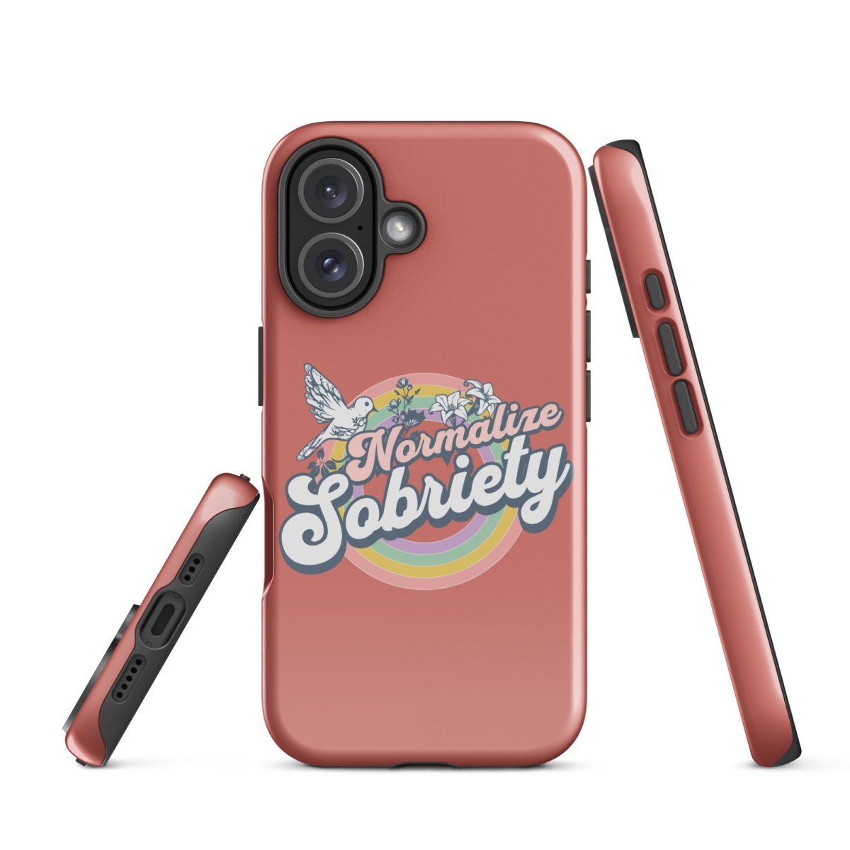 Normalize Sobriety iPhone Case - Trendy Protective Phone Cover for iPhone 13/14/15 Pro Max - Perfect for Sober Living, Recovery Support & Addiction Awareness