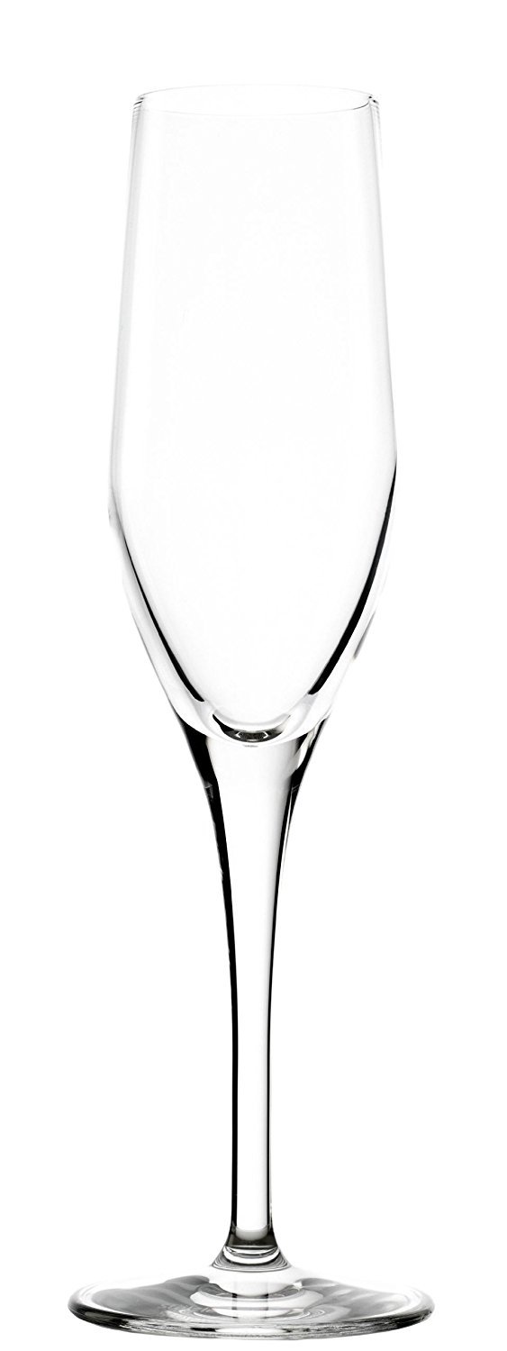 Stolzle Exquisite Flute Champagne Glasses - Set of 6 Crystal Clear Elegant Stemware for Wedding, Anniversary & Romantic Dinner Party Celebrations