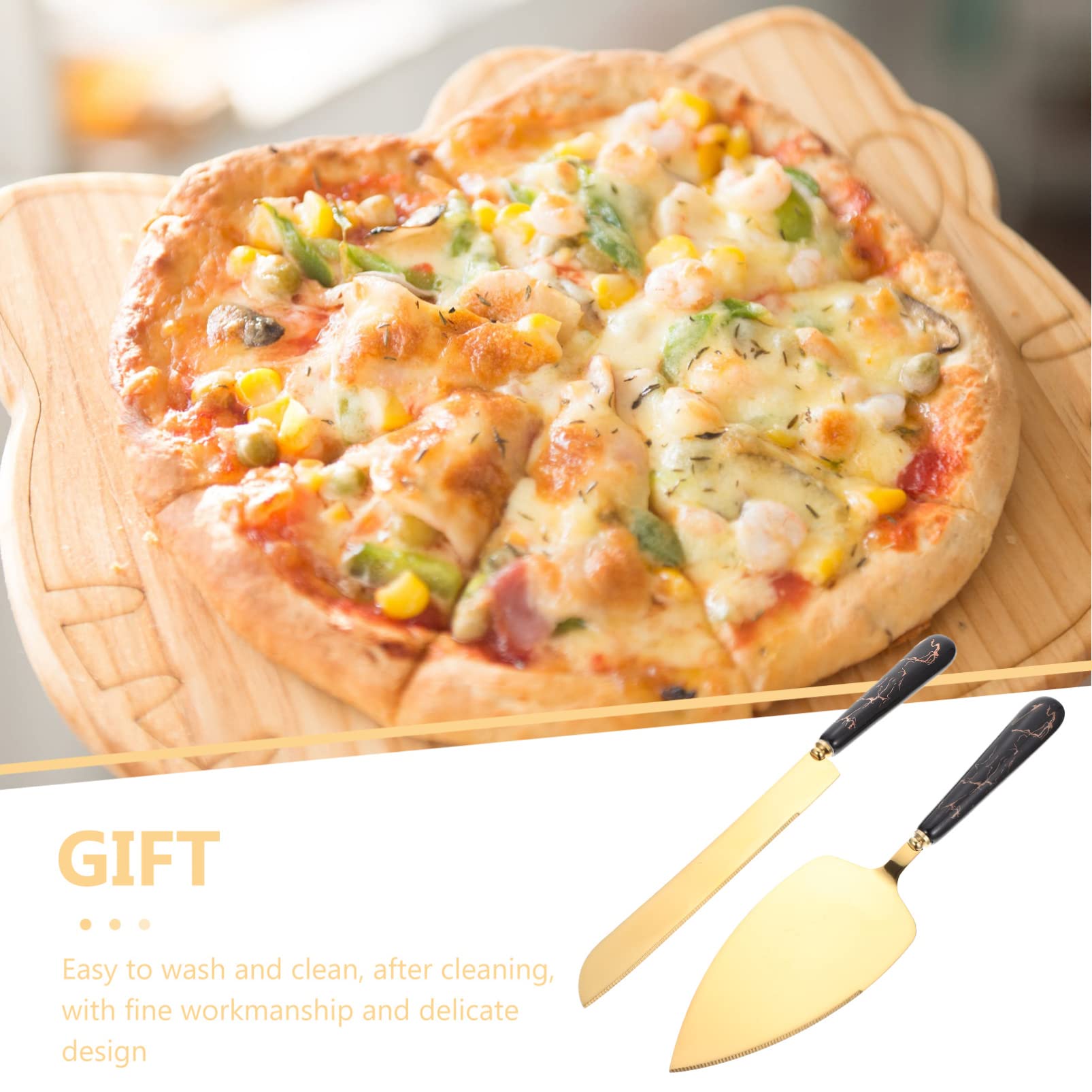 Premium Cake Spatula Set - Stainless Steel Wedding Cake Server, Cheese Cutter & Pizza Shovel - 3-Piece Baking Tools for Cake Decorating, Dessert Serving & Party Cooking Accessories - Perfect for Weddings, Birthdays & Home Baking