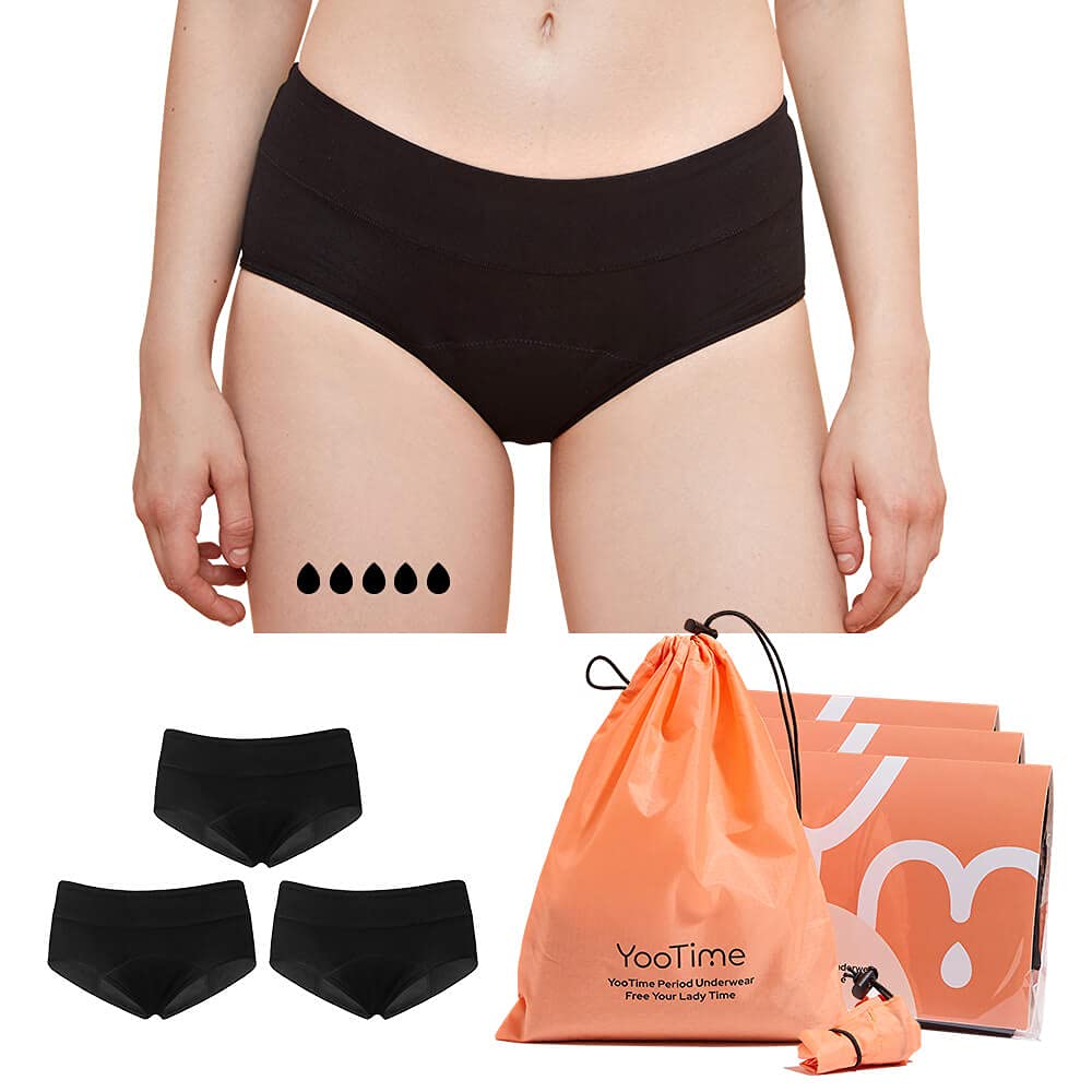 YooTime Sport Period Panties for Women & Teens - Cotton Menstrual Underwear for Heavy Flow, Overnight Protection with Free Storage Bag - Perfect for Workouts, Sleep & Active Lifestyles