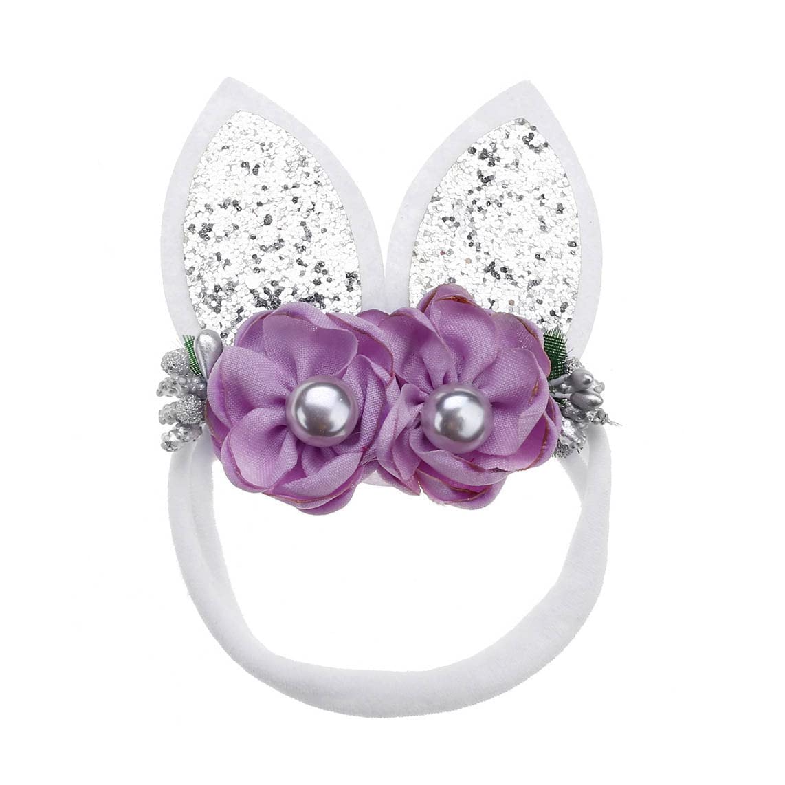 Easter Bunny Headband for Girls - Glitter Rabbit Ears Baby Hairband - Cute Easter Gift for Kids - Perfect for Easter Photos, Egg Hunts & Spring Celebrations