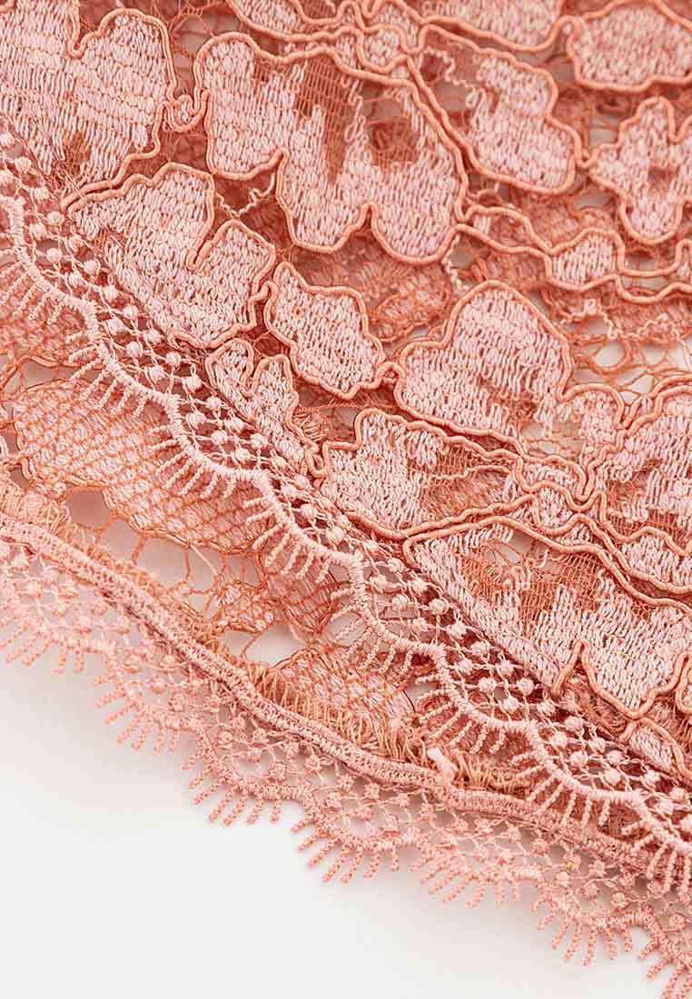 Elegant Butterfly Embroidered Peach Lace Dress for Women - Perfect for Weddings, Parties & Special Occasions