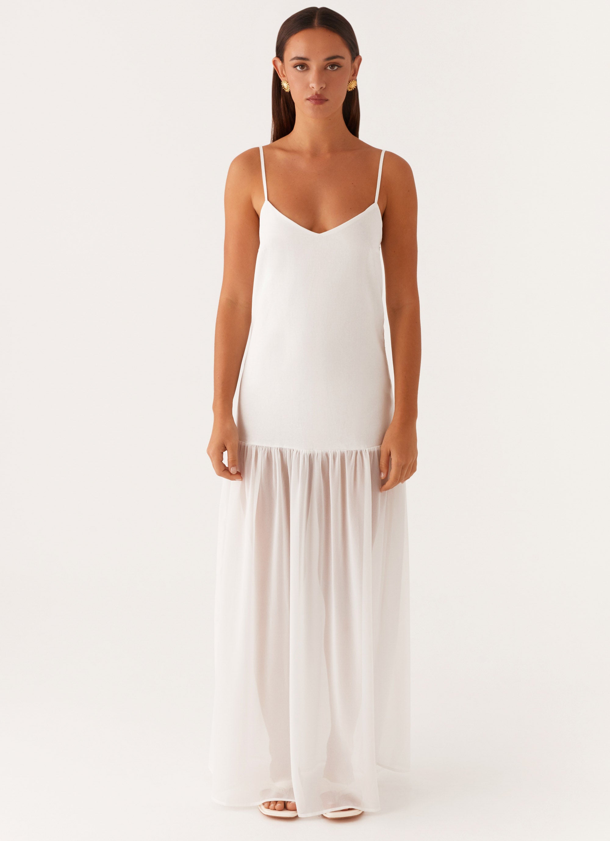 Heavenly Linen Maxi Dress for Women - Breathable White Summer Dress for Beach, Vacation & Casual Wear