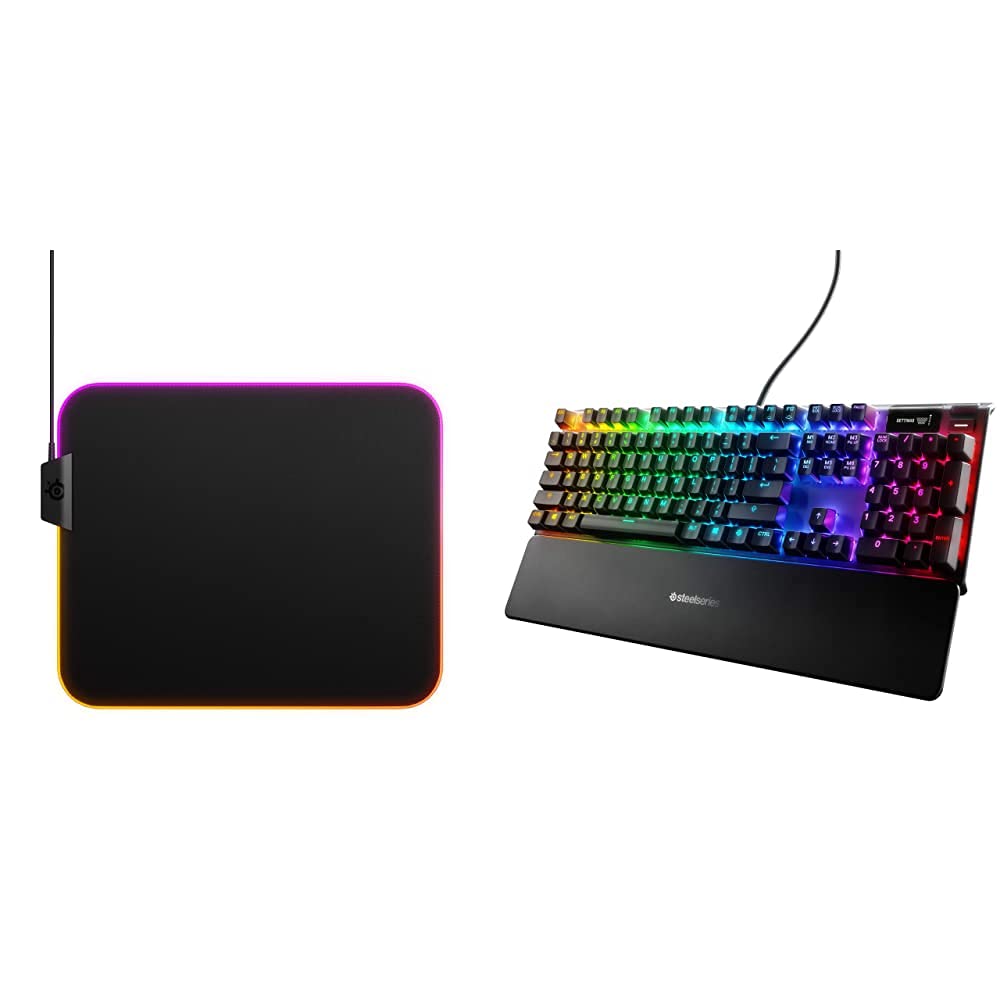 SteelSeries QcK Large Cloth Gaming Mouse Pad - Optimized for Precision Gaming Sensors | Perfect for FPS, MOBA & Esports | Compatible with Apex Pro Mechanical Keyboard | Ideal for PC & Console Gaming Setup