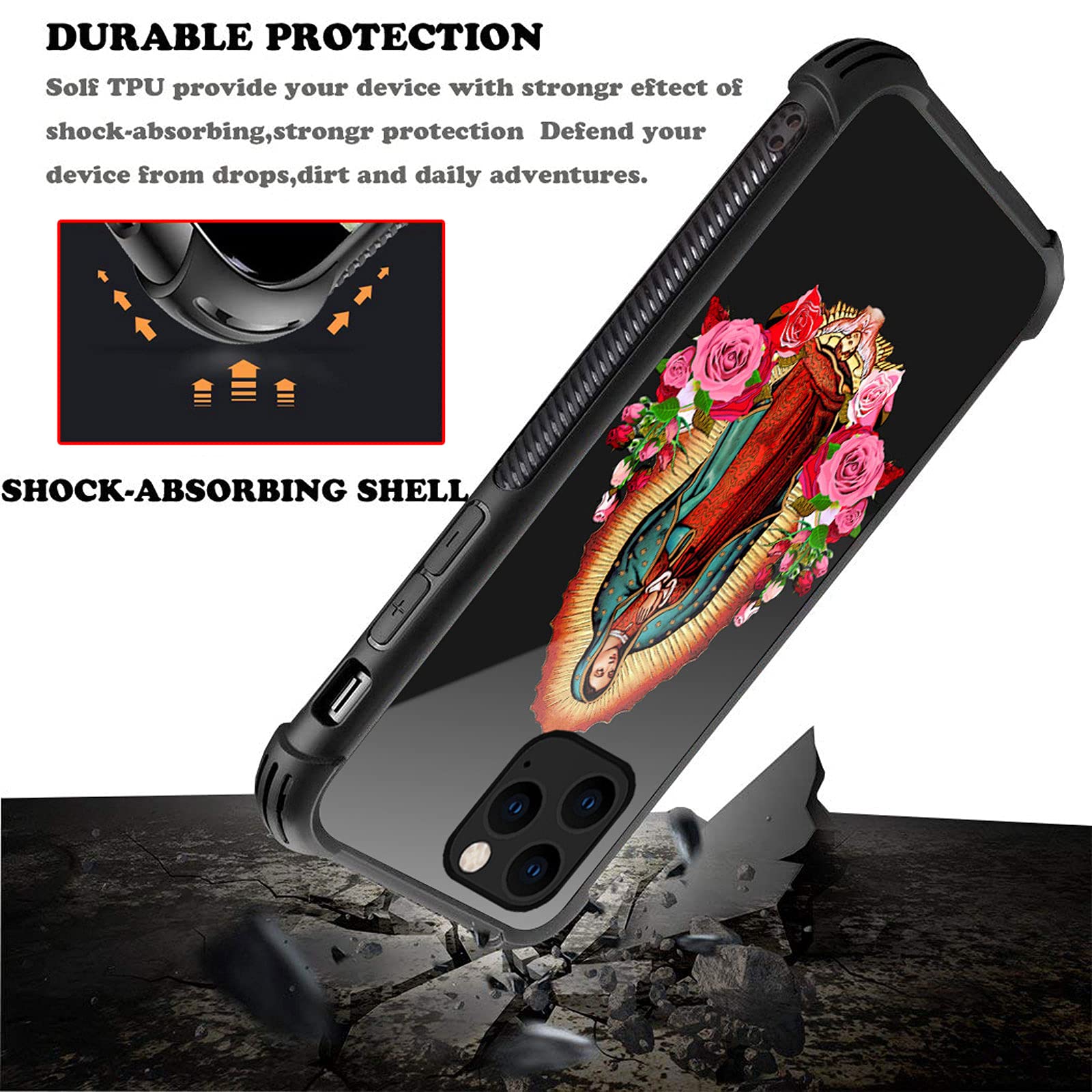 CARLOCA iPhone 13 Case with Floral Lady Design - Shockproof & Anti-Scratch Hard Acrylic Protective Cover for iPhone 13 - Perfect for Everyday Use, Work & Travel