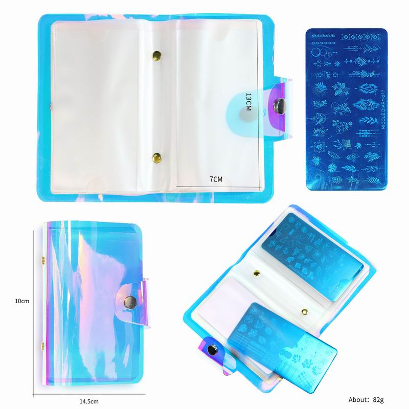 Holographic Stamping Plate Holder Storage Case - 20 Pockets Organizer for Nail Art, Scrapbooking & Card Making Supplies | Compact & Durable Design for Crafters & DIY Enthusiasts