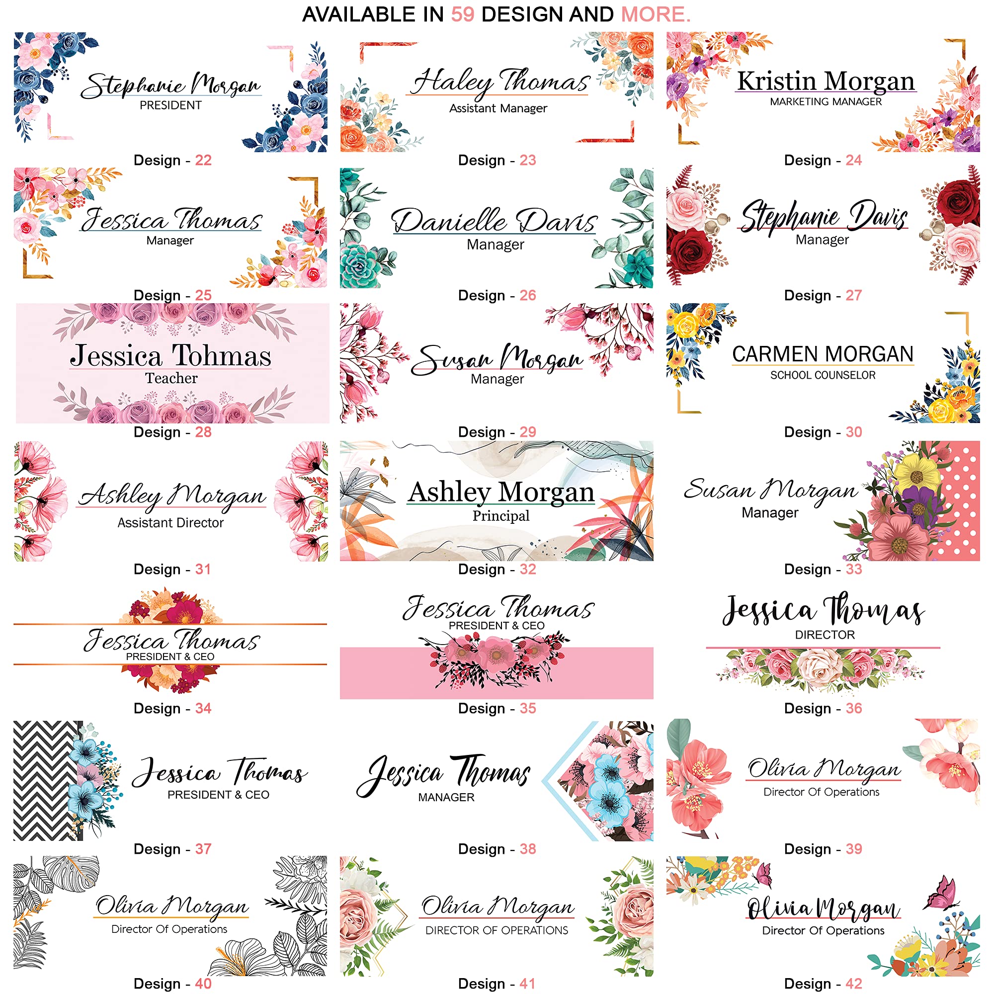 Personalized Teacher Name Plate - 8”x3” Rose Acrylic Desk Sign for Classroom Decor & Gifts