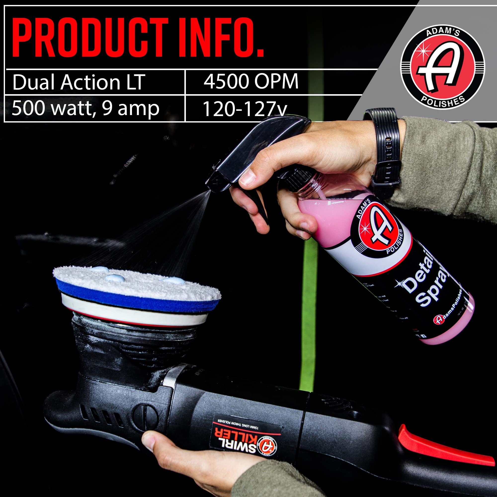 Adam's Polishes Swirl Killer 15mm Dual Action Car Polisher & Buffer Machine - Perfect for Car Polish, Polishing Compound & Scratch Remover | Ideal for Detailing, Car Wash, Clay Bar & Ceramic Coating | Professional-Grade Auto Paint Correction & Shine Restoration