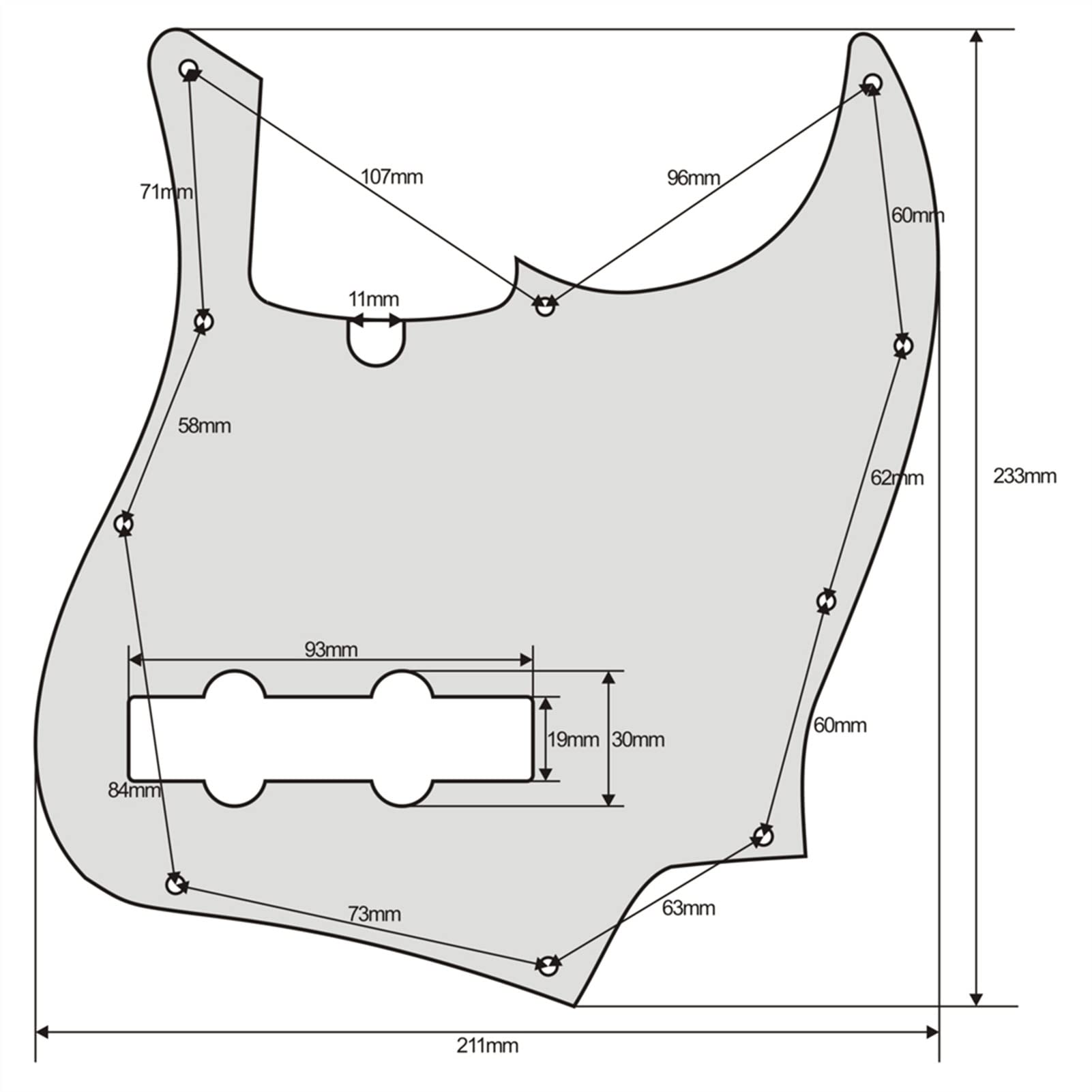 High-Quality 4-String Bass Guitar Pickguard Plate - JB Style Plastic Pick Guard with Screws for Bass Parts Replacement | Perfect for DIY Guitar Repair & Customization