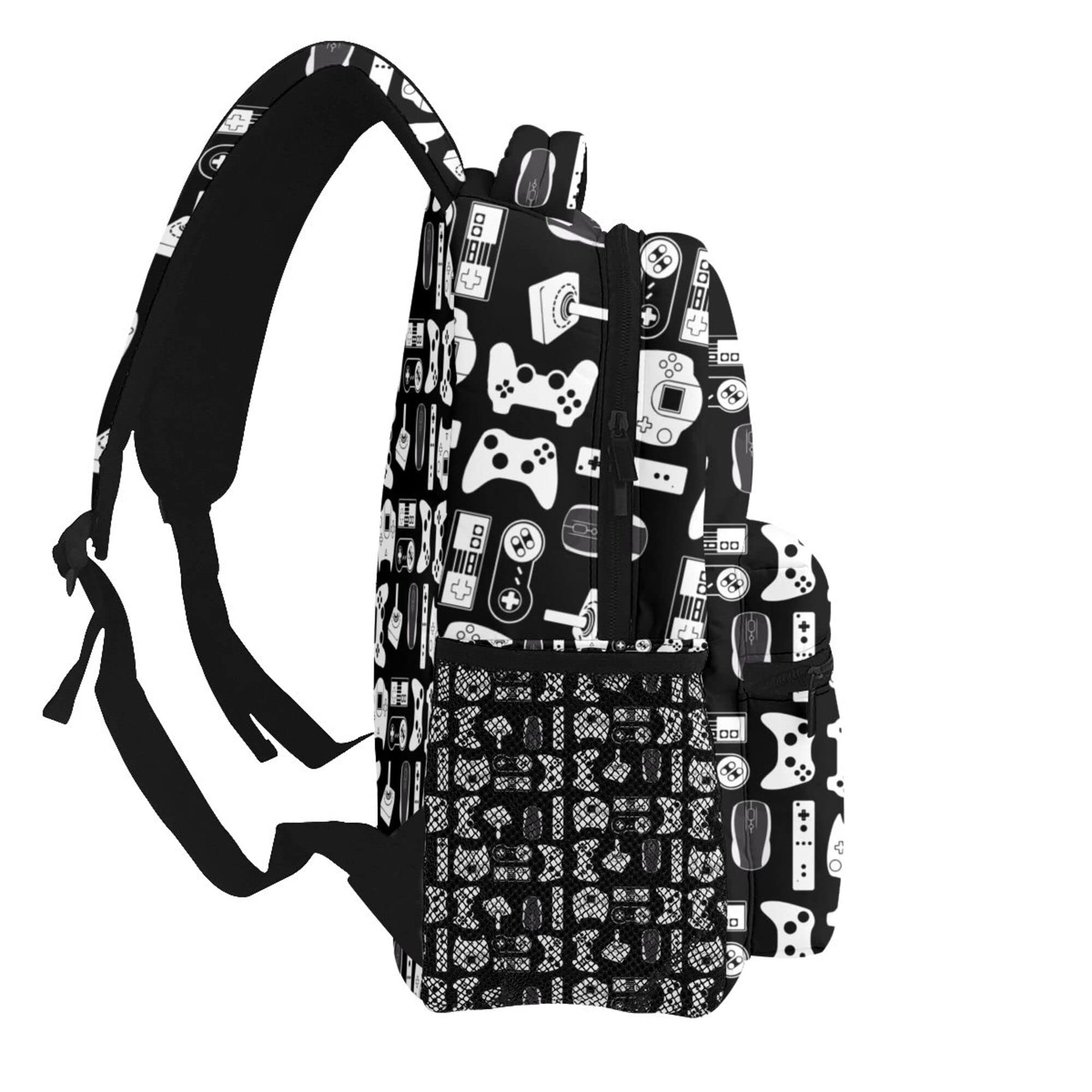 AMRANDOM Men's Video Game Weapon Themed Gamer Backpack - Cool Laptop Bag with Padded Straps & Large Capacity - Perfect for Gaming Conventions, School & Travel