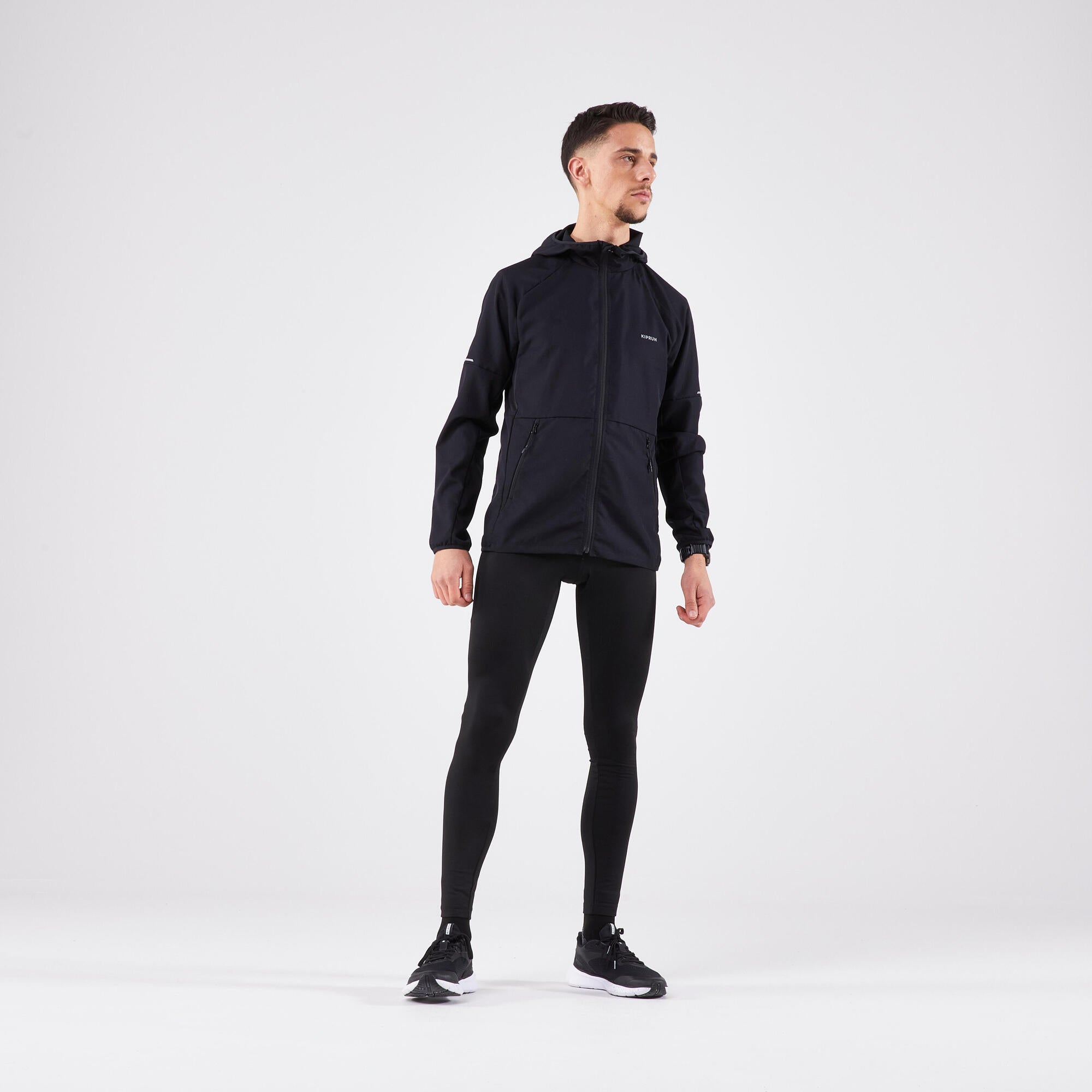 Kiprun Men's Run 100 Windproof Running Jacket - Lightweight Water-Resistant Trail Running Coat for Outdoor Jogging & Hiking in Cold Weather