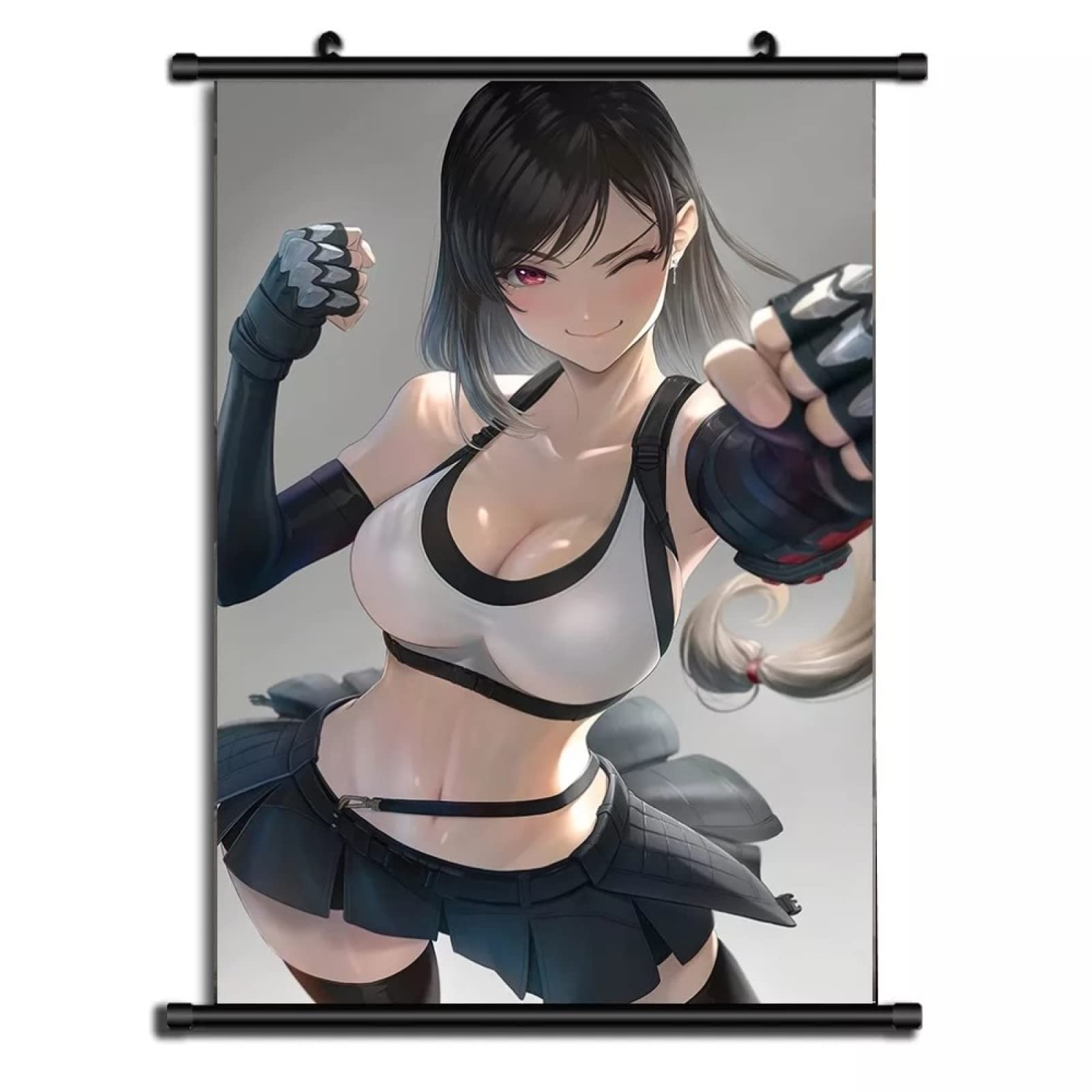 GAYILA Tifa Lockhart Anime Wall Scroll Poster - High Quality Canvas Painting for Home Decor, Living Room & Bedroom - Perfect Gift for Final Fantasy Fans | Anime Wall Art & Gaming Room Decor