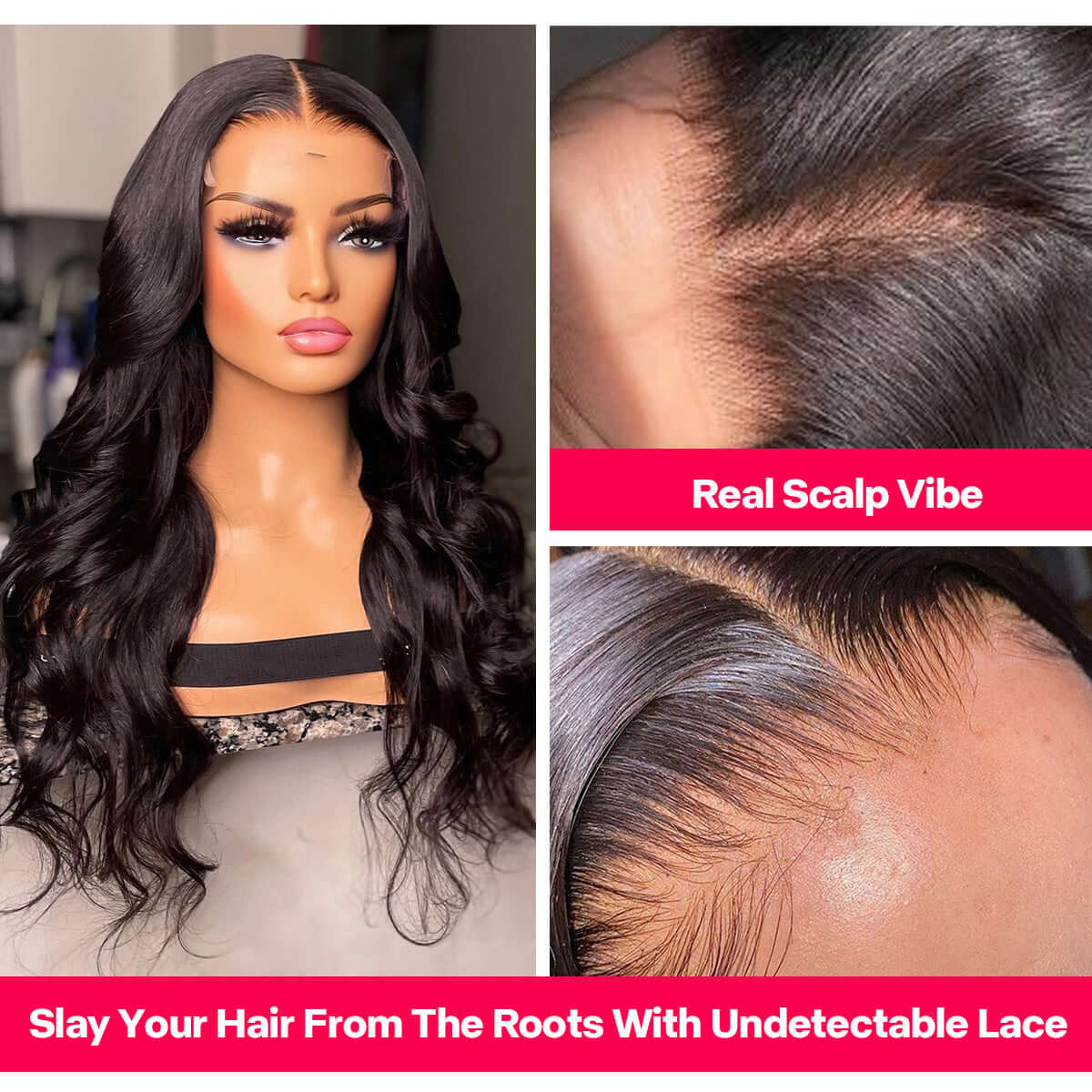 5x5 HD Lace Closure Wig 1B Natural Black - 200% Density Glueless Human Hair Wig for Women - Perfect for Daily Wear, Parties & Special Occasions