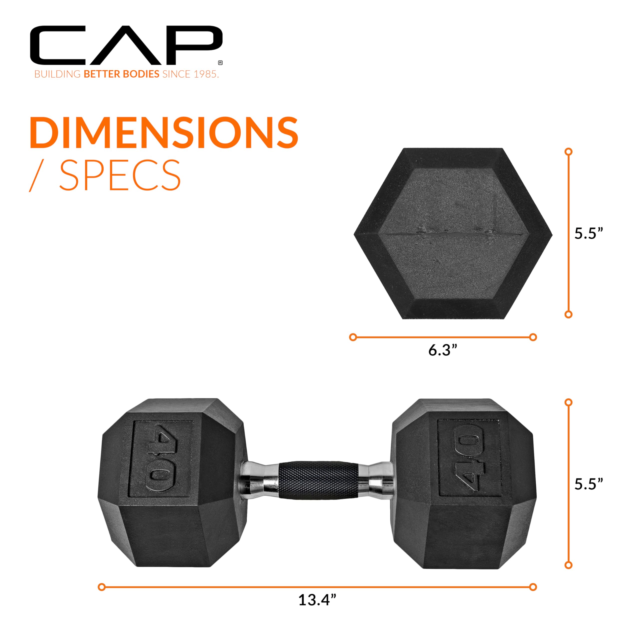 Premium CAP Barbell Coated Dumbbell Set - 5-50lbs Comfort Grip Weights for Home Gym, Strength Training & Fitness Workouts | Durable Rubber Coating, Non-Slip Handle | Perfect for Weightlifting, CrossFit & Muscle Building
