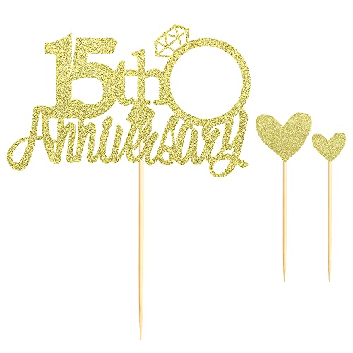 15th Anniversary Cake Topper