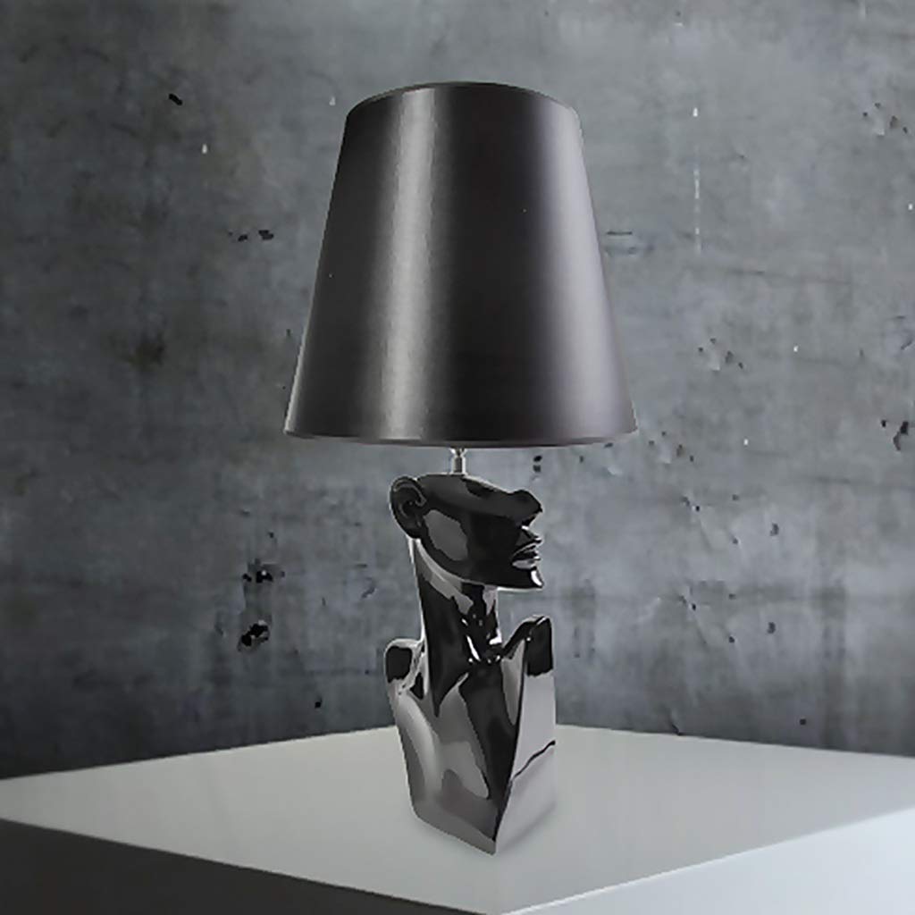 Modern Black Fabric Table Lamp - Minimalist Sculptural Design for Bedside, Counter & Desktop Lighting | Perfect for Home Office, Living Room & Bedroom Decor