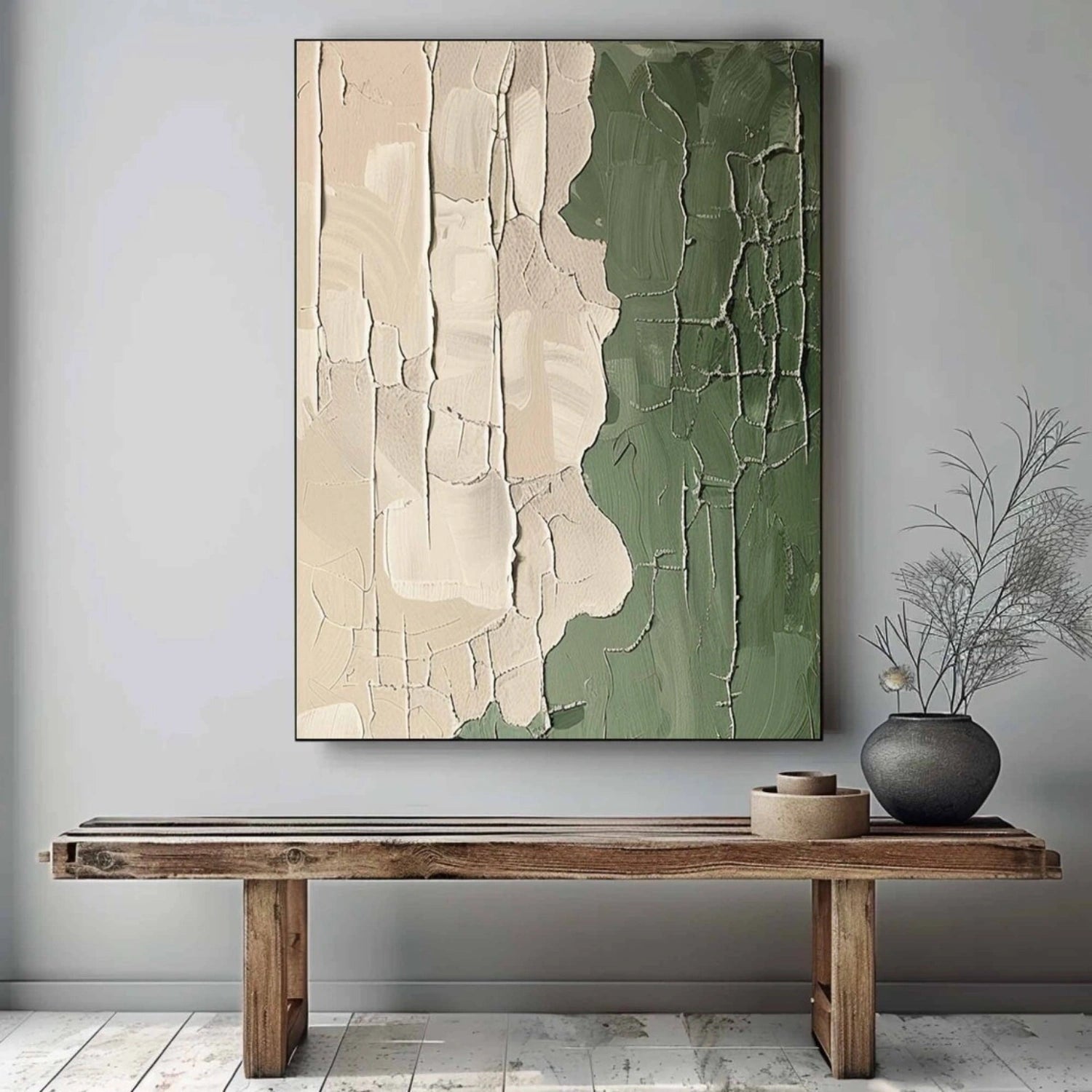 Blue & Green Abstract Wall Art Print #BG108 - Modern Home Decor for Living Room, Bedroom & Office