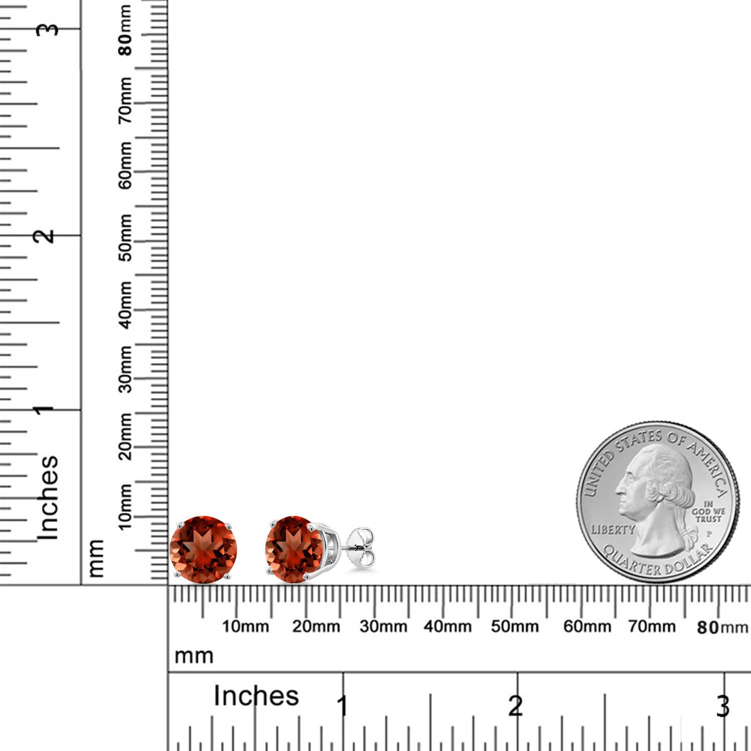 Gem Stone King 10MM Round Gemstone Birthstone Stud Earrings for Women & Men | 925 Sterling Silver Fine Jewelry | Perfect Gift for Her, Mom, Wife, Girlfriend | Birthday, Anniversary, Valentine's Day, Christmas Present | Everyday Wear & Special Occasions