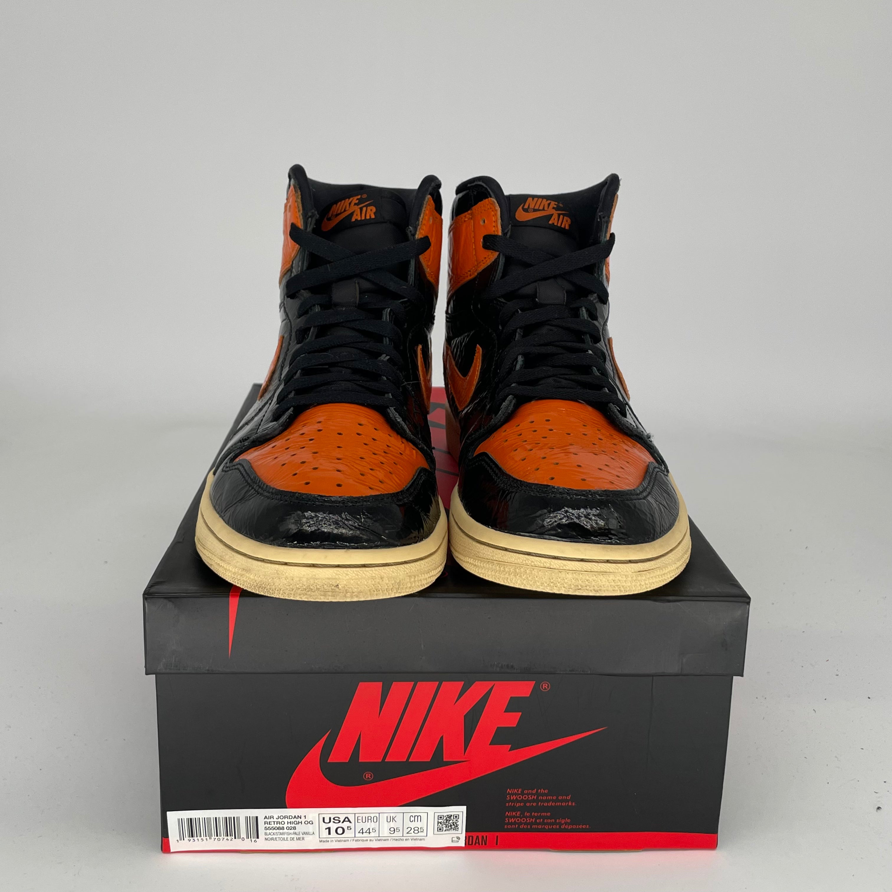 AIR JORDAN 1 SHATTERED BACKBOARD 3.0 Retro High OG Basketball Shoes - Men's Size 10.5 (555088-028) - Authentic Sneakers for Streetwear, Basketball & Collectors