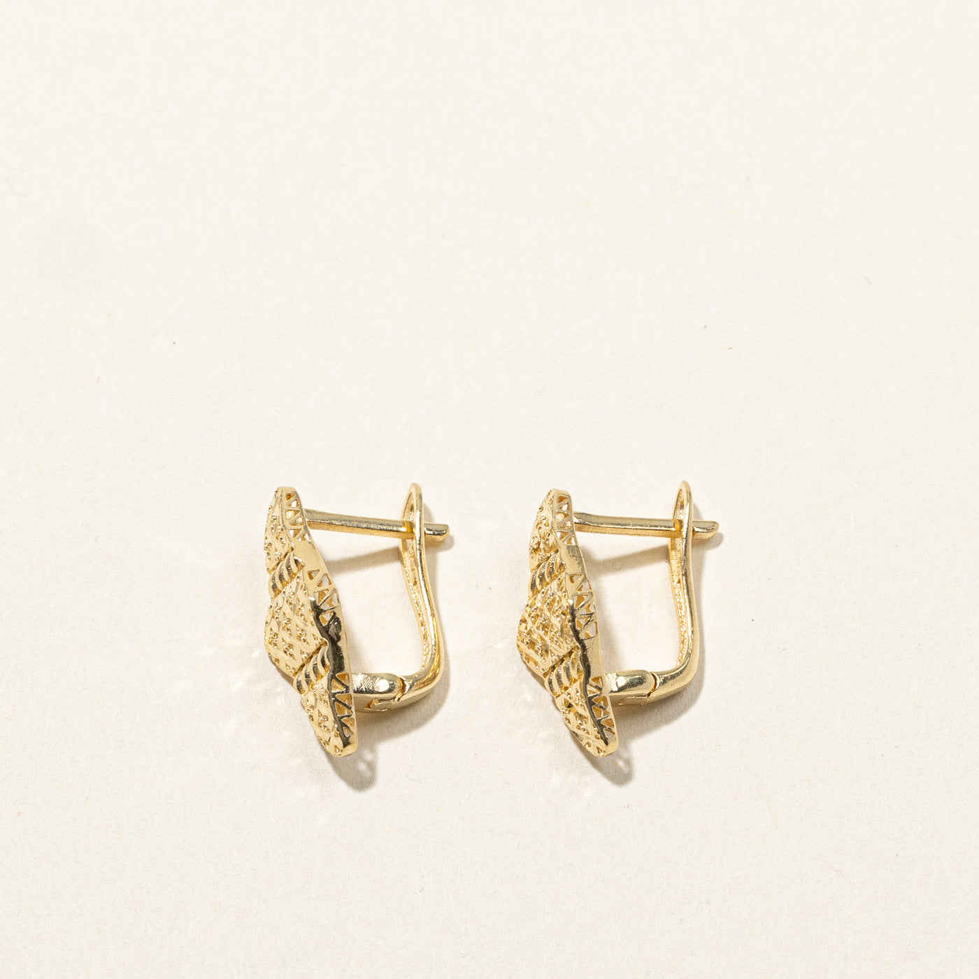 Textured Gold Hoop Earrings for Women - 14K Gold Plated Dangle Earrings for Everyday Wear & Special Occasions