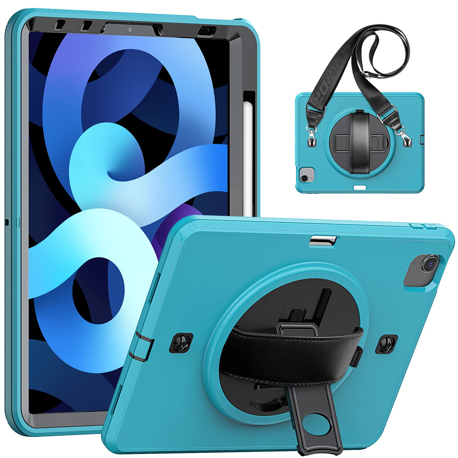 UZER 360 Rotating Stand 3-in-1 Shockproof Rugged Case for iPad Air 4 (10.9