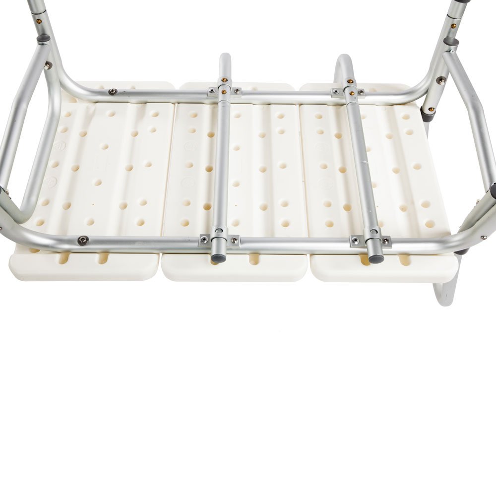 Adjustable Heavy Duty Transfer Bench for Bath & Shower Safety - Reversible Backrest Medical Shower Chair for Elderly & Disabled | Ideal for Bathroom Mobility Assistance & Post-Surgery Recovery