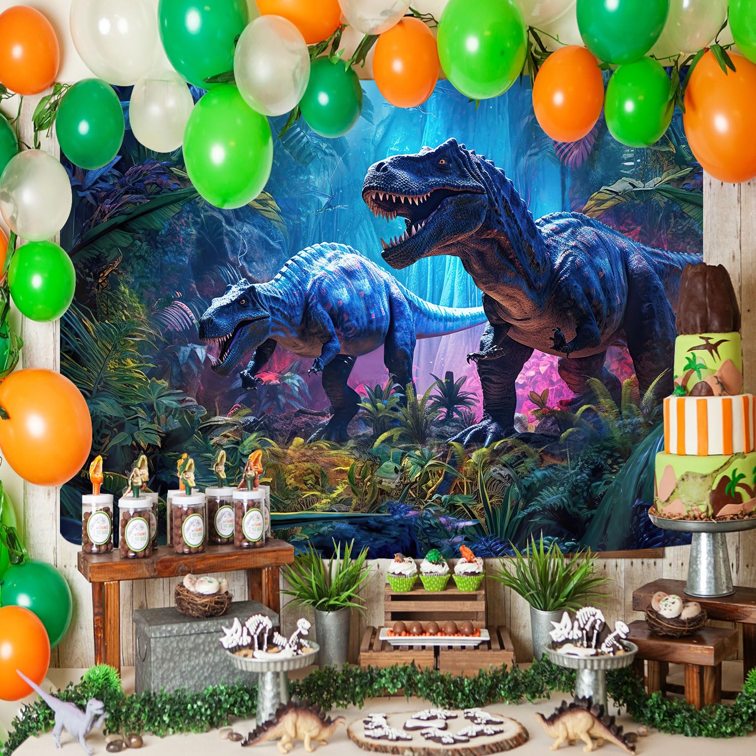 GOAOK Dinosaur Wall Tapestry 40x30 Inches - Prehistoric Dino Decor for Boys Room, Jungle Themed Bedroom Wall Hanging, Dorm & Living Room Decor - Perfect for Kids Bedroom, Nursery, Playroom and Teen Boys Space