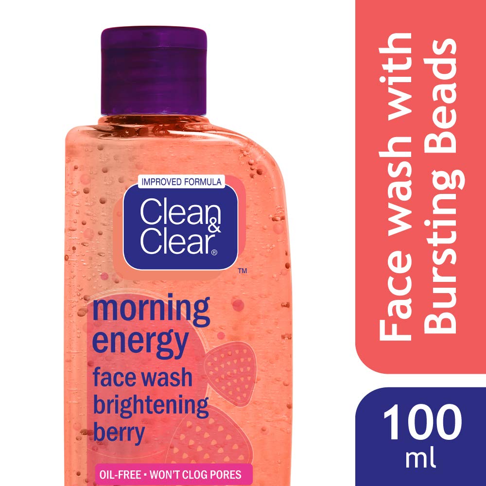 Clean & Clear Morning Energy Berry Face Wash 100ml - Refreshing Daily Cleanser for Glowing Skin - Perfect for Morning Routine & Acne-Prone Skin