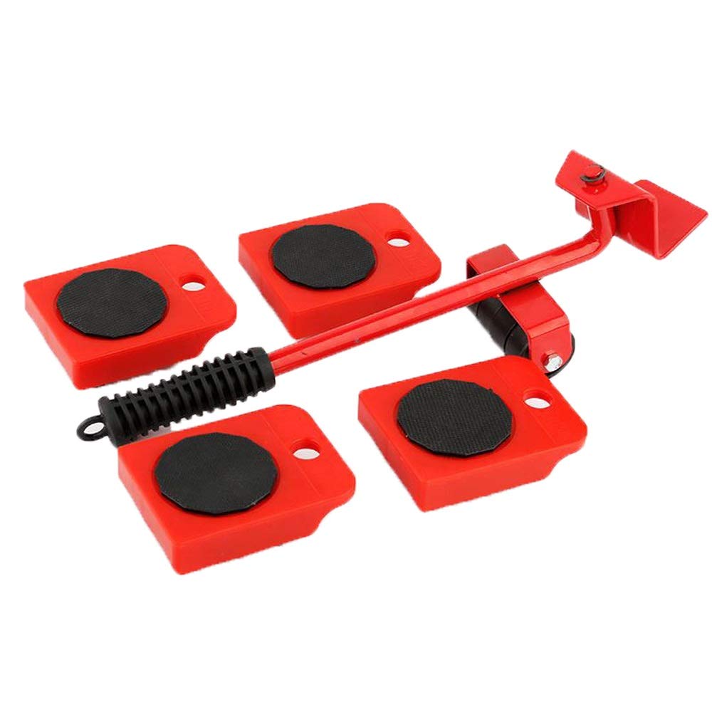 5Pcs Heavy Duty Furniture Lifter & Mover Tool Set - Steel Small Crowbar for Lifting Heavy Objects - Easy Moving Tools for Home & Office Relocation - Perfect for Couches, Beds, Tables & Appliances