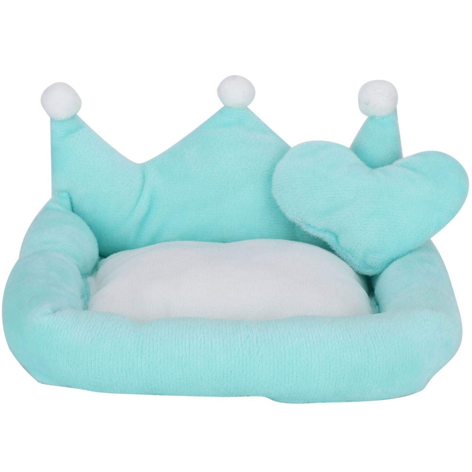 Telituny Small Pet Hamster Bed - Plush Cotton Crown Sofa Sleeping Cushion & Mini Pillow for Hamsters, Gerbils, Mice (Green) - Perfect for Cozy Napping, Cage Decor, and Small Animal Comfort