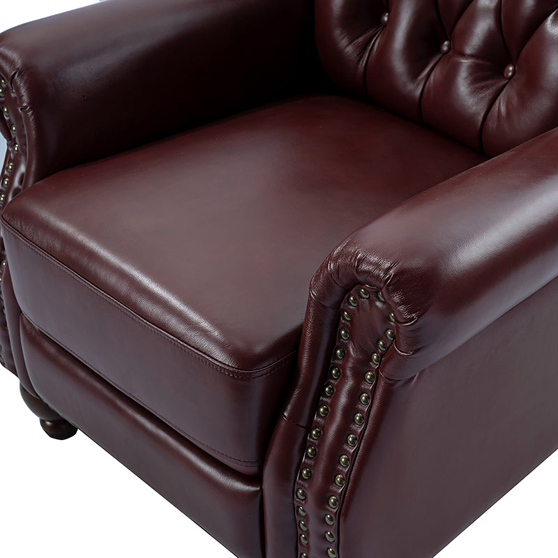 Premium Genuine Leather Oversized Recliner Chair for Living Room - Comfortable Lounge Chair for Home Theater, Reading Nook & Relaxation