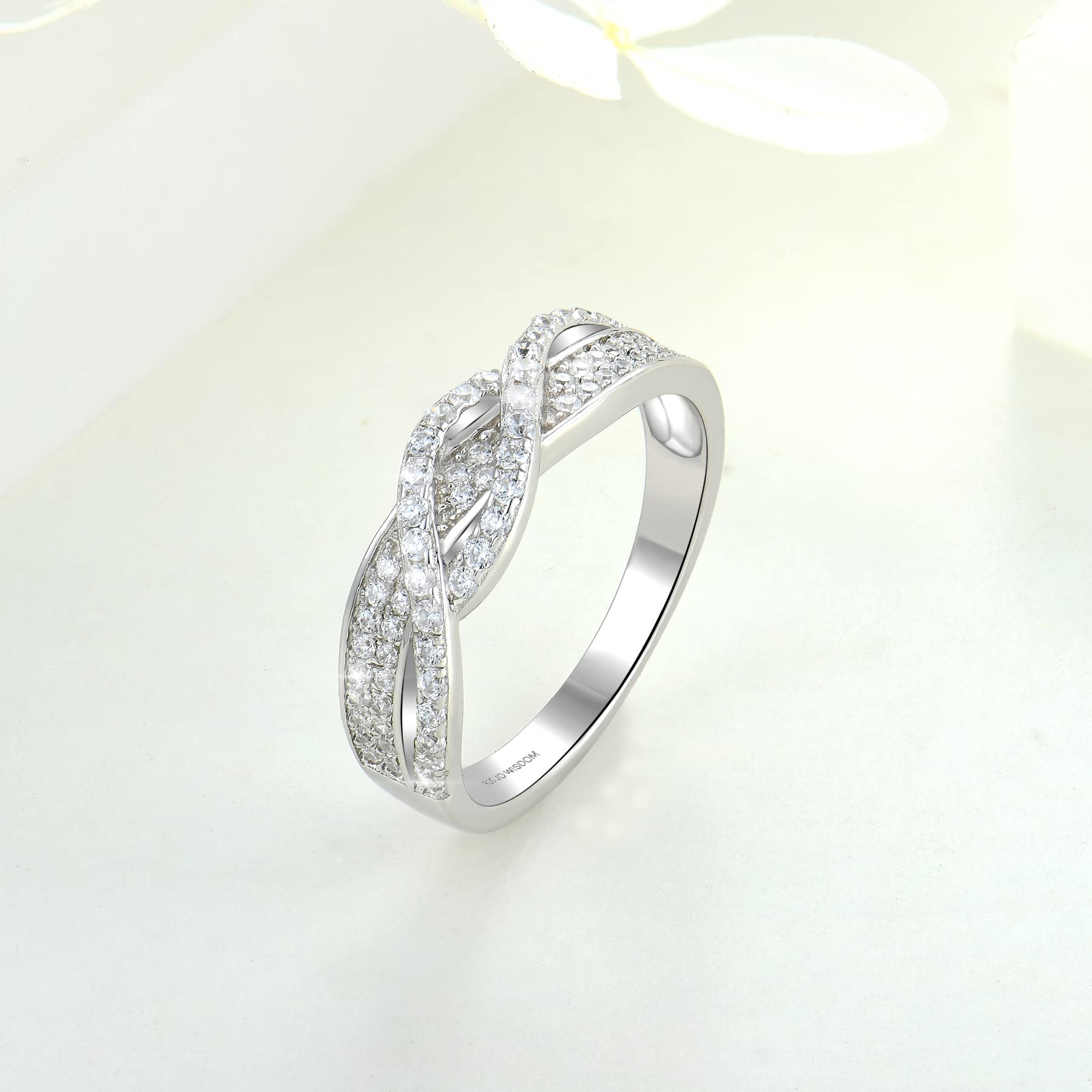 STARCHENIE Sterling Silver Cubic Zirconia Infinity Rings for Women - Elegant Celtic Knot Wedding Band, Promise Ring & Anniversary Gift (Perfect for Valentine's Day, Engagement & Special Occasions)