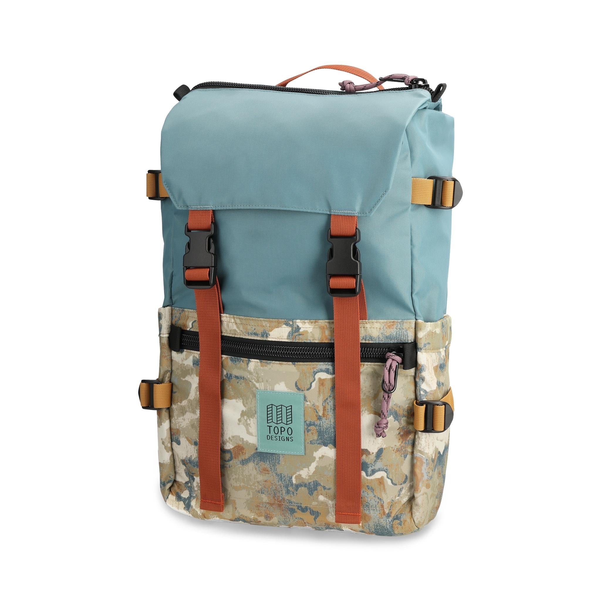 Topo Designs Rover Pack Classic Backpack - Waterproof Hiking Daypack for Men & Women, Sea Pine/Blur Camo - Perfect for Outdoor Adventures, Travel & Daily Commute