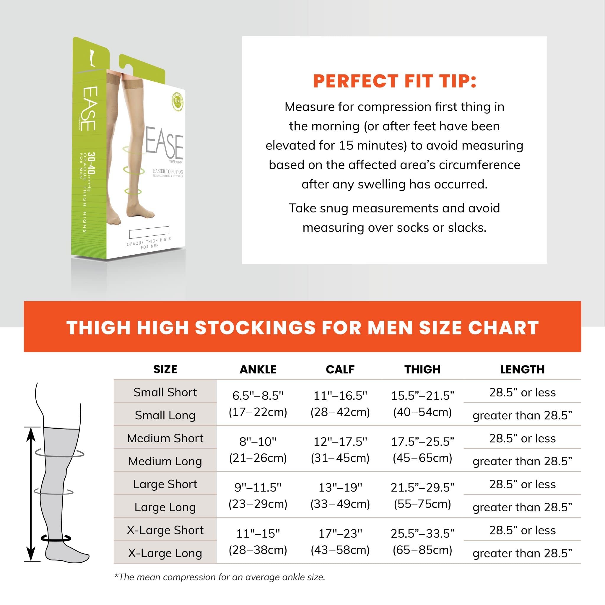 EASE BY THERAFIRM Men's Modern Compression Socks for Circulation & Support - Best for Running, Travel & Work
