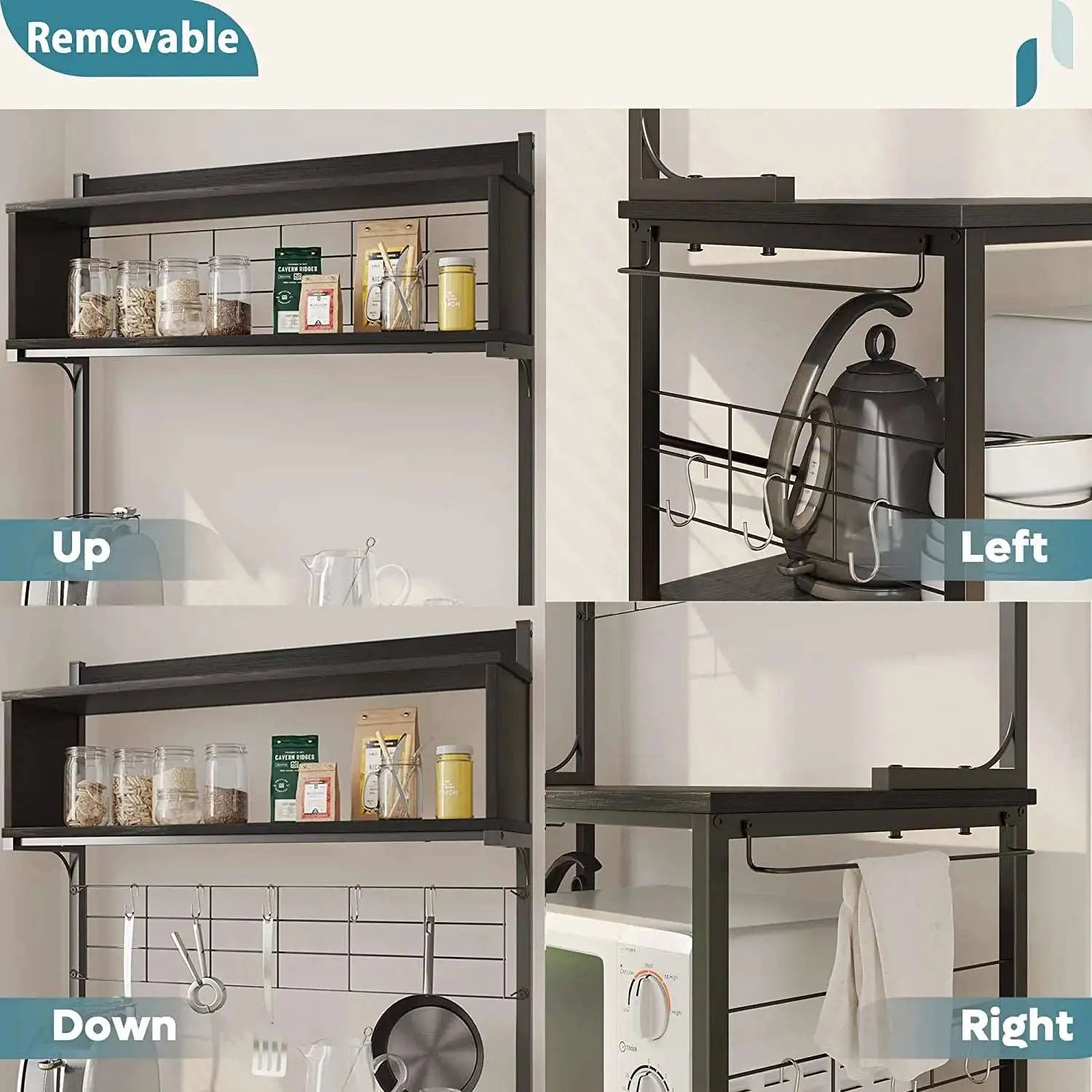 Bestier 5-Tier Microwave Stand with Storage - Space Saving Kitchen Organizer, Coffee Bar Table for Small Apartments - Perfect for Kitchen Counter, Pantry or Dorm Room Organization
