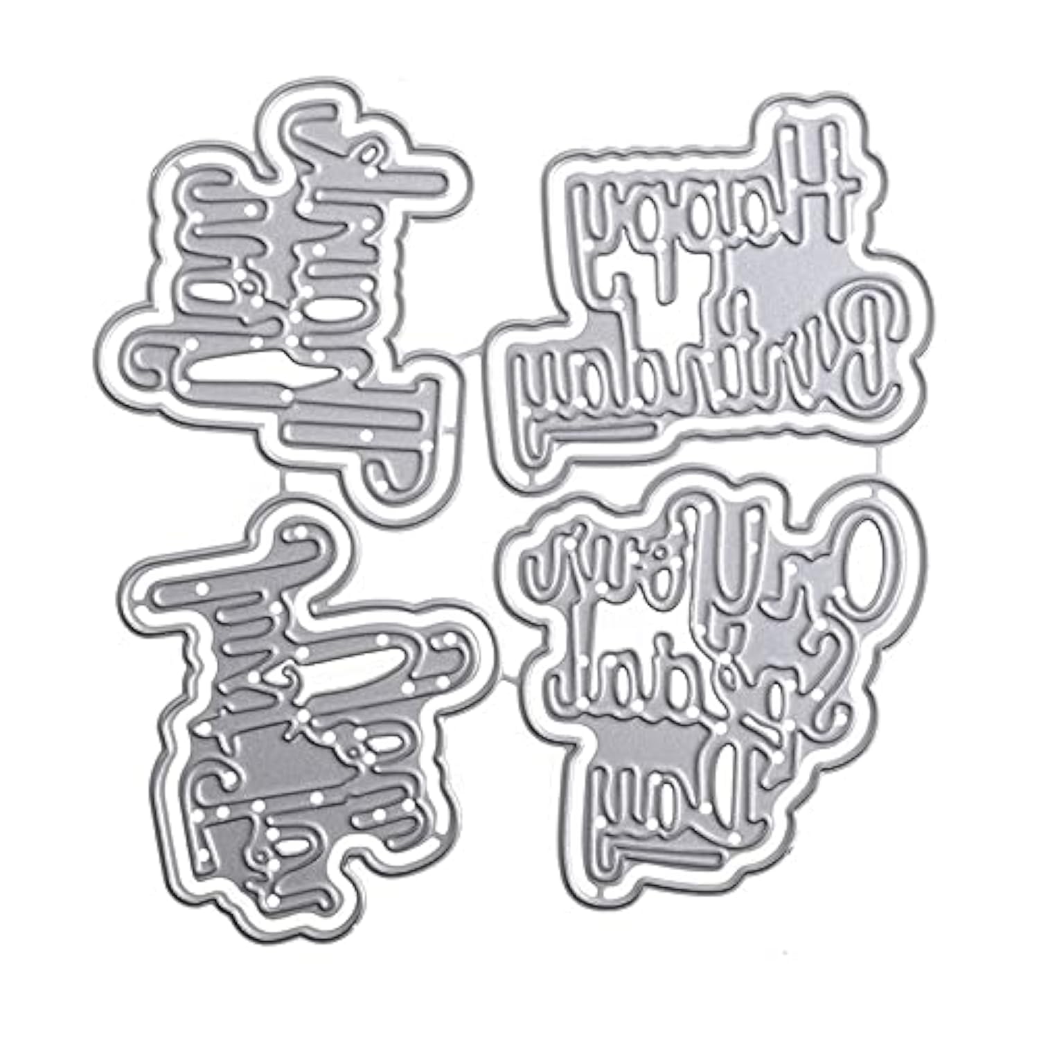 4 Sets Happy Birthday Thank You Metal Cutting Dies for Scrapbooking, DIY Photo Album, Card Making - Decorative Stencils & Letters Die Cuts for Special Occasions & Greeting Cards