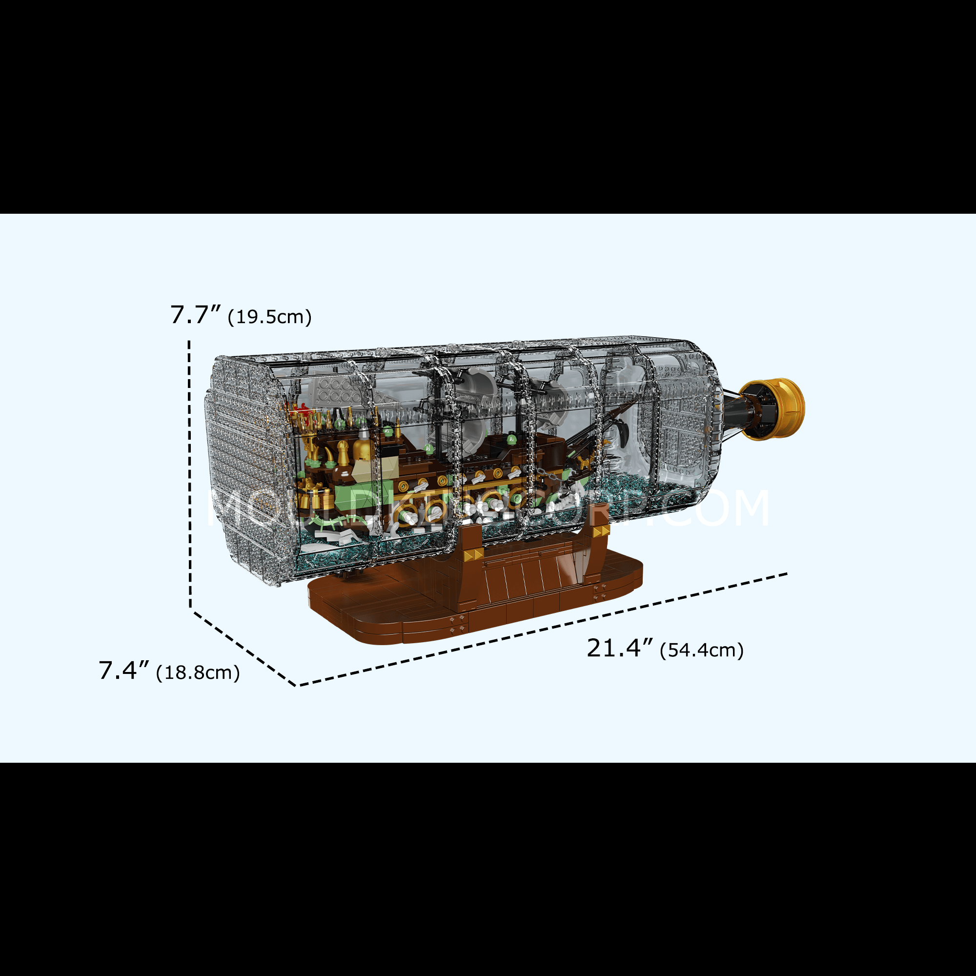 Mould King 10067 Flying Dutchman Ship in a Bottle Building Kit - 2,499 Piece Model Ship Set for Adults & Teens | Collectible Display, Home Decor, Gift for Pirates & Nautical Lovers