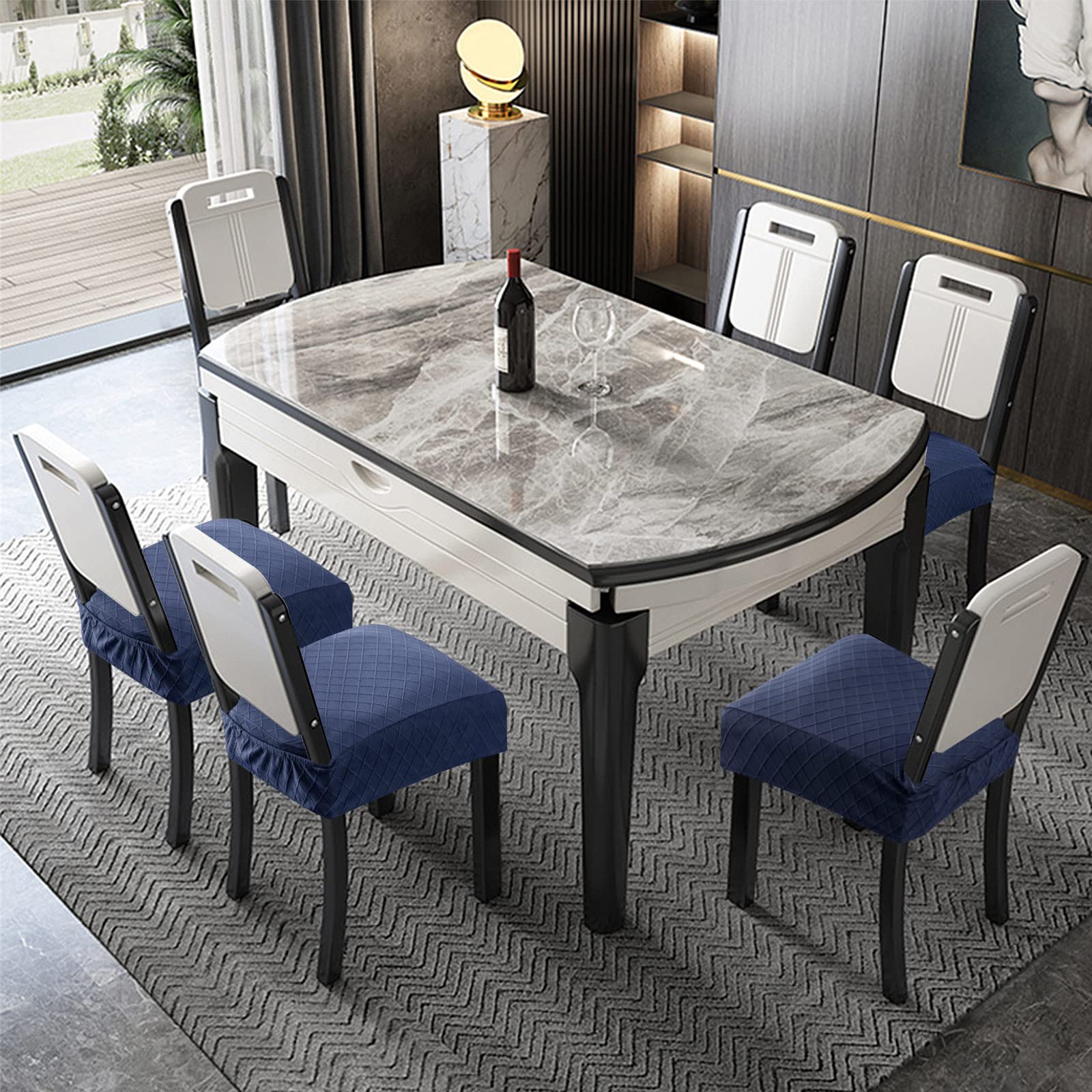 **Waterproof Chair Seat Covers for Dining Room - Durable & Washable Kitchen Chair Slipcovers - Perfect for Home, Office, and Restaurant Use**