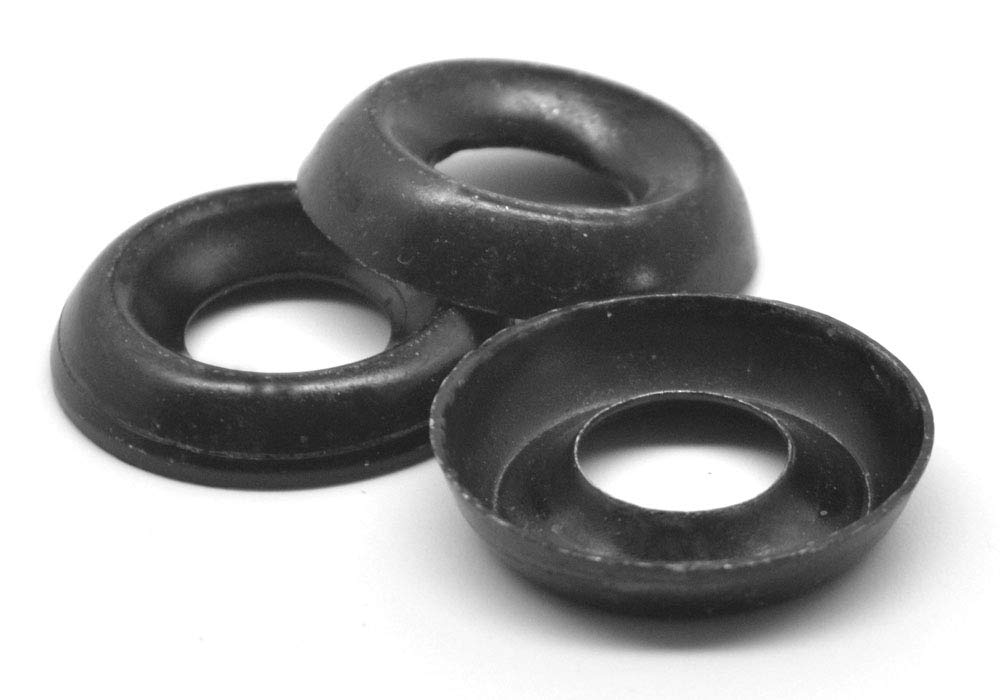 #8 Cup Washer/Countersunk Finishing Washer - Low Carbon Steel Black Oxide (Pack of 10,000) - Perfect for Construction, Metalworking & DIY Projects