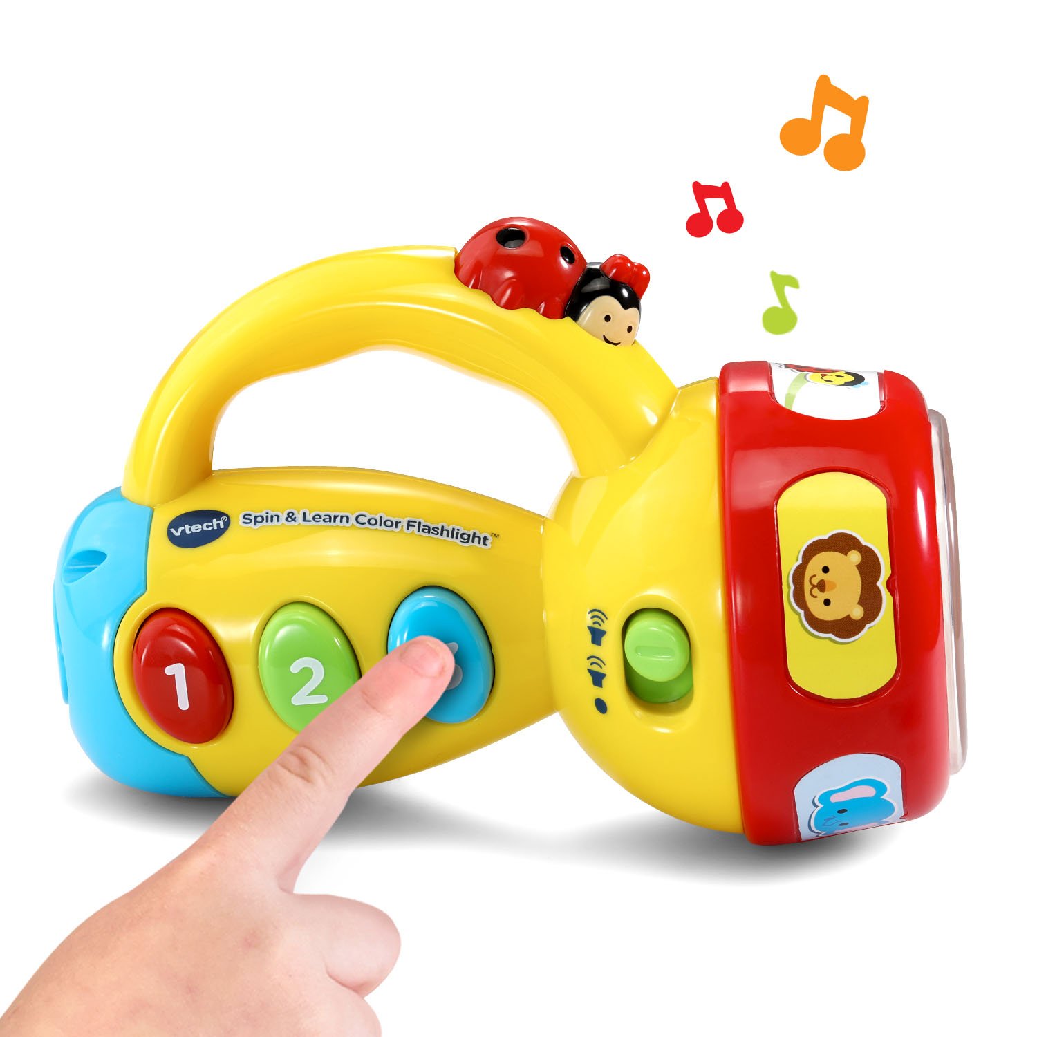 VTech Spin and Learn Color Flashlight - Interactive Educational Toy for Toddlers with Lights, Sounds & Colors - Perfect for Bedtime, Learning & Playtime Activities (Yellow)