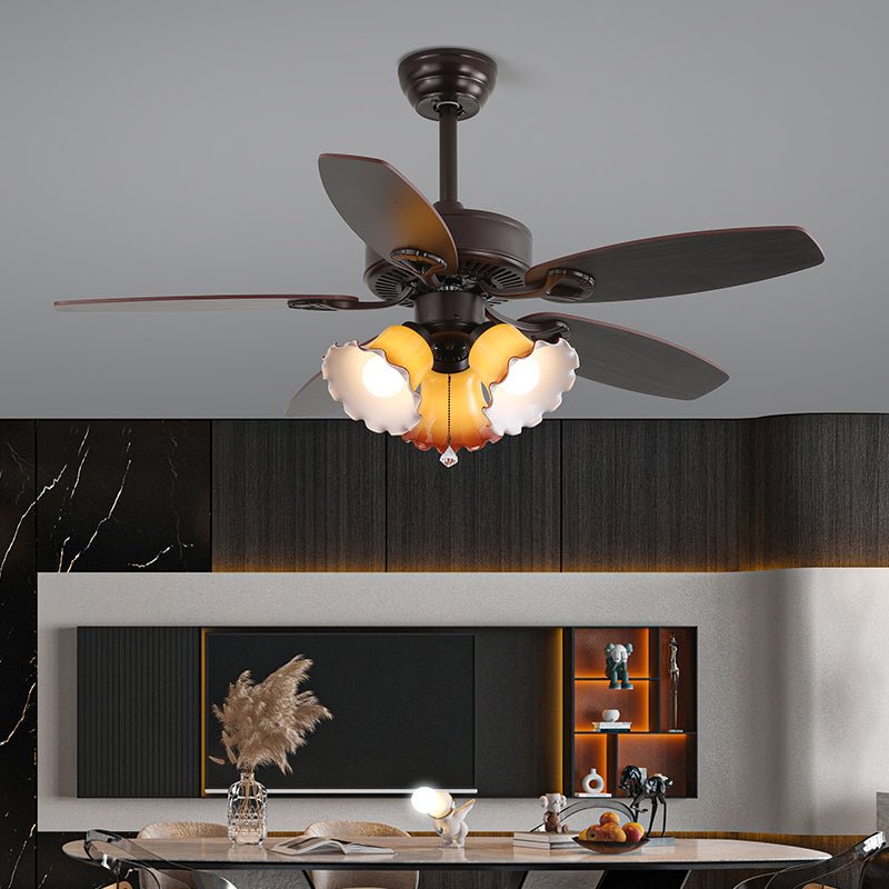 Blossom Breeze 52 Inch Ceiling Fan with LED Light Kit - Modern Flush Mount Fan for Bedroom, Living Room & Office - Energy Efficient & Quiet Operation