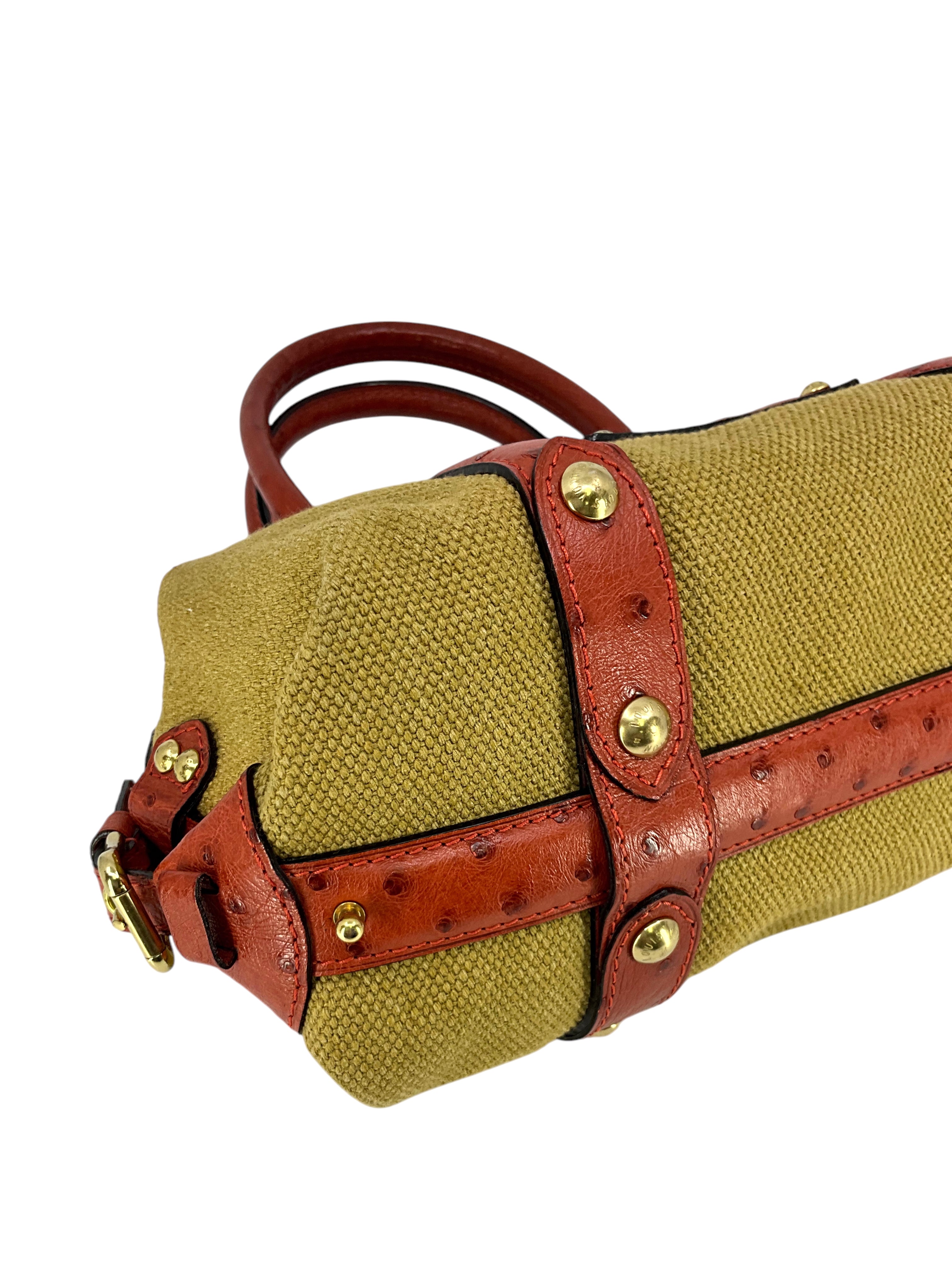 Authentic Louis Vuitton Limited Edition Sac de Nuit PM Bag - Vintage Trianon Canvas & Ostrich Leather Luxury Handbag for Women | Perfect for Evening Events, Date Nights & Special Occasions