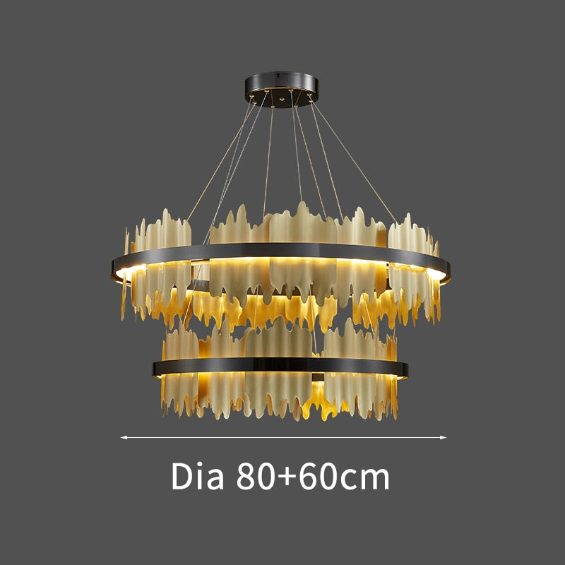 Italian Crystal LED Chandelier with Remote Control - Modern Ceiling Light Fixture for Dining Room, Living Room, Bedroom & Foyer Decor